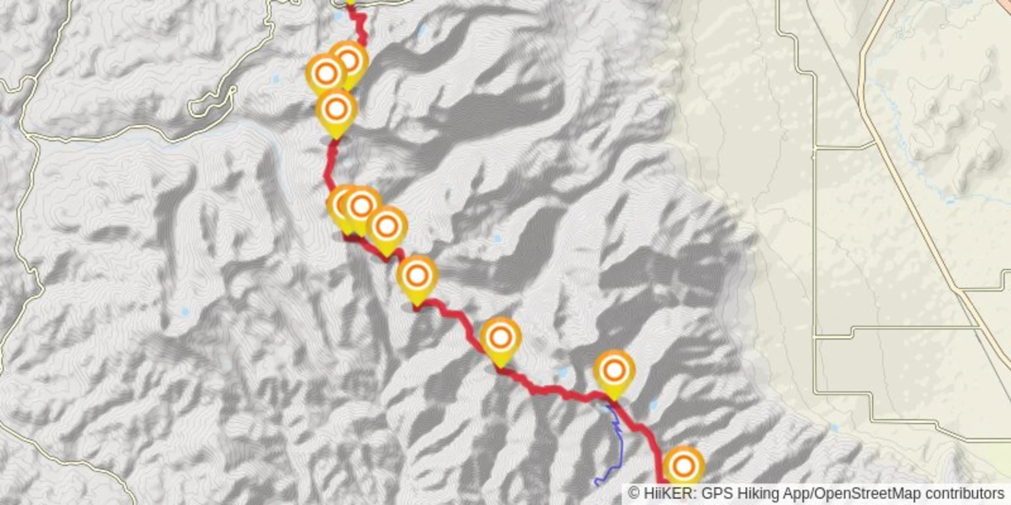 An image depicting the trail Elkhorn Crest Trail and its surrounding area.