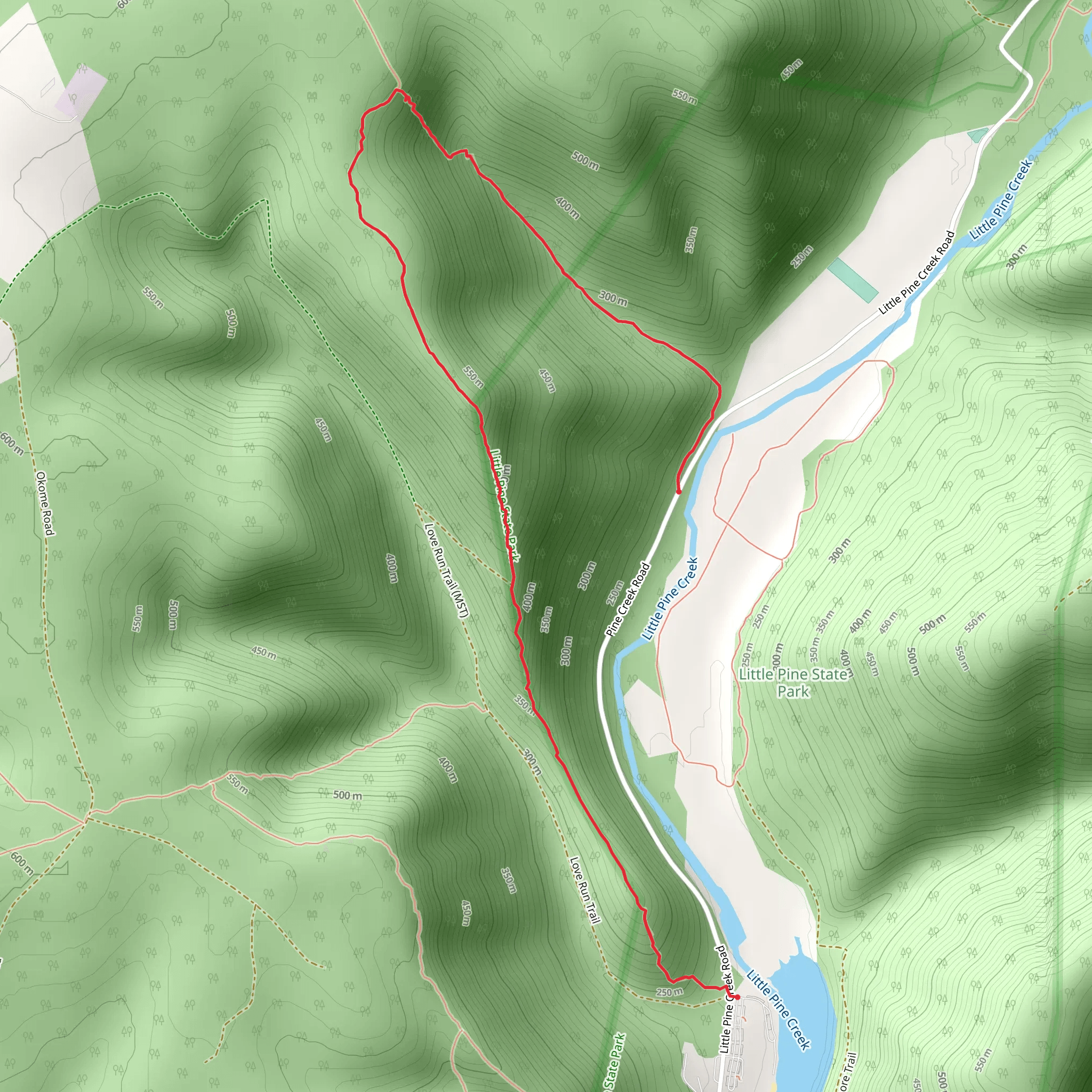 Panther Run Trail mobile static map