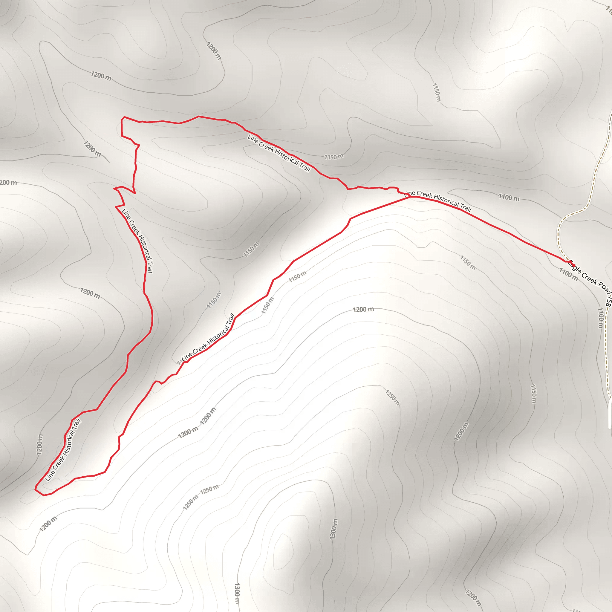 Line Creek Historical Loop Trail mobile static map