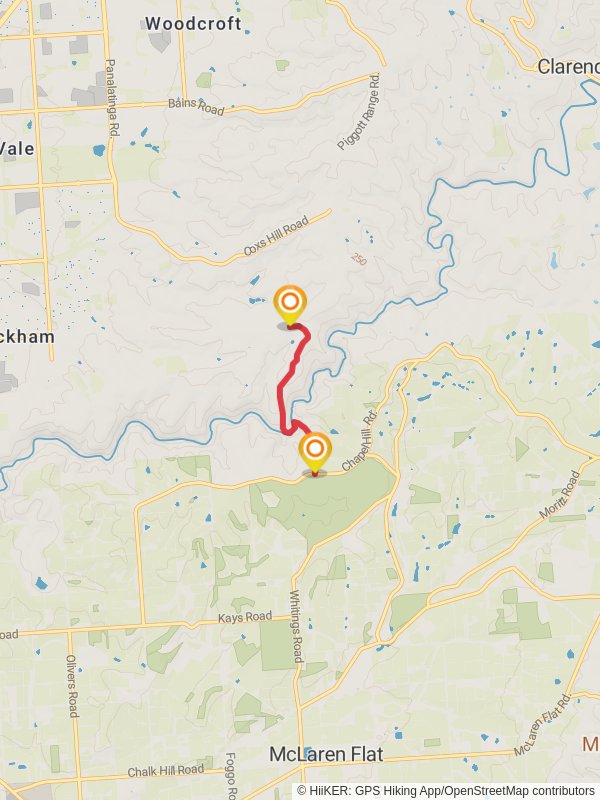 Gorge Link Track - Onkaparinga River mobile static map