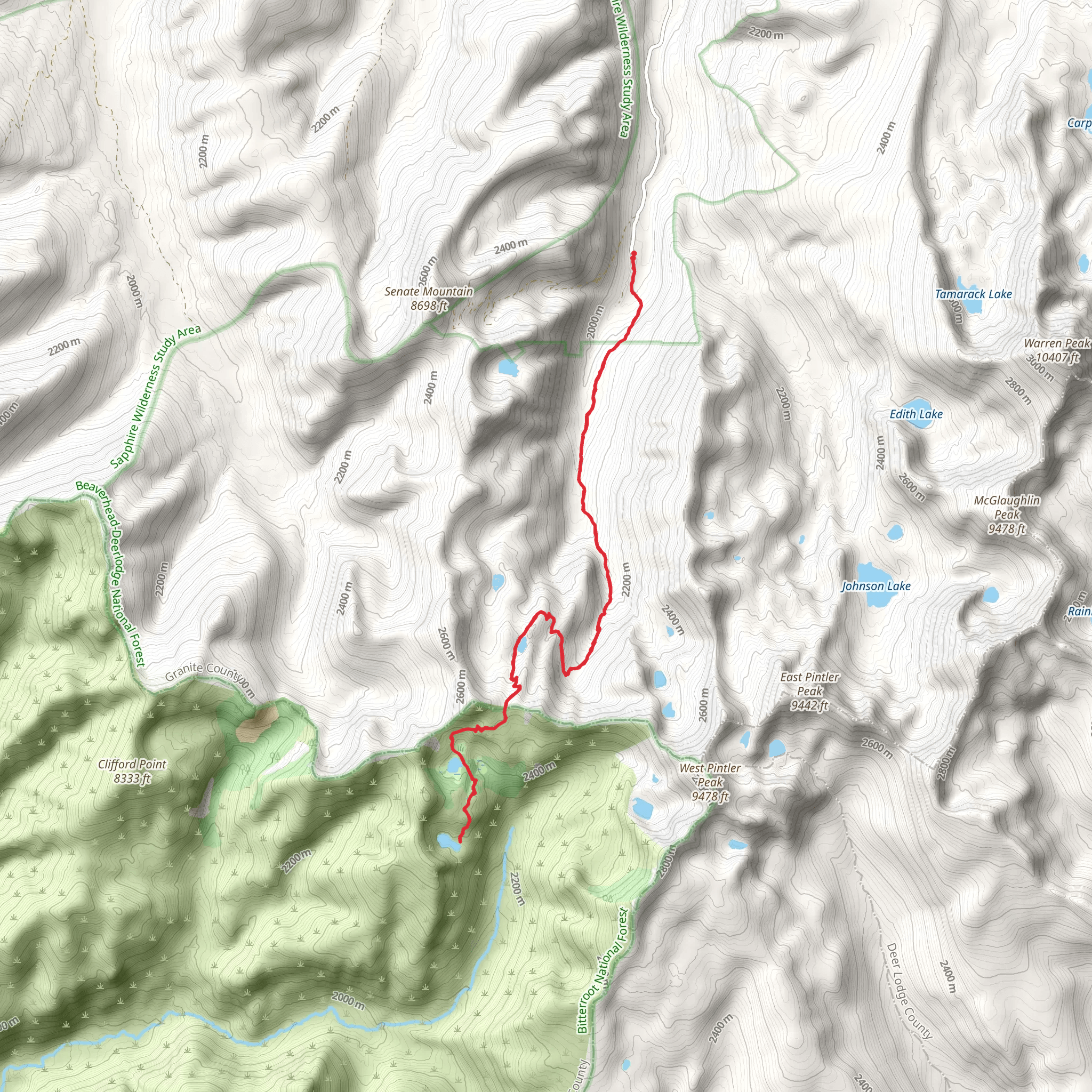 Little Johnson Lake and Ripple Lake Trail mobile static map