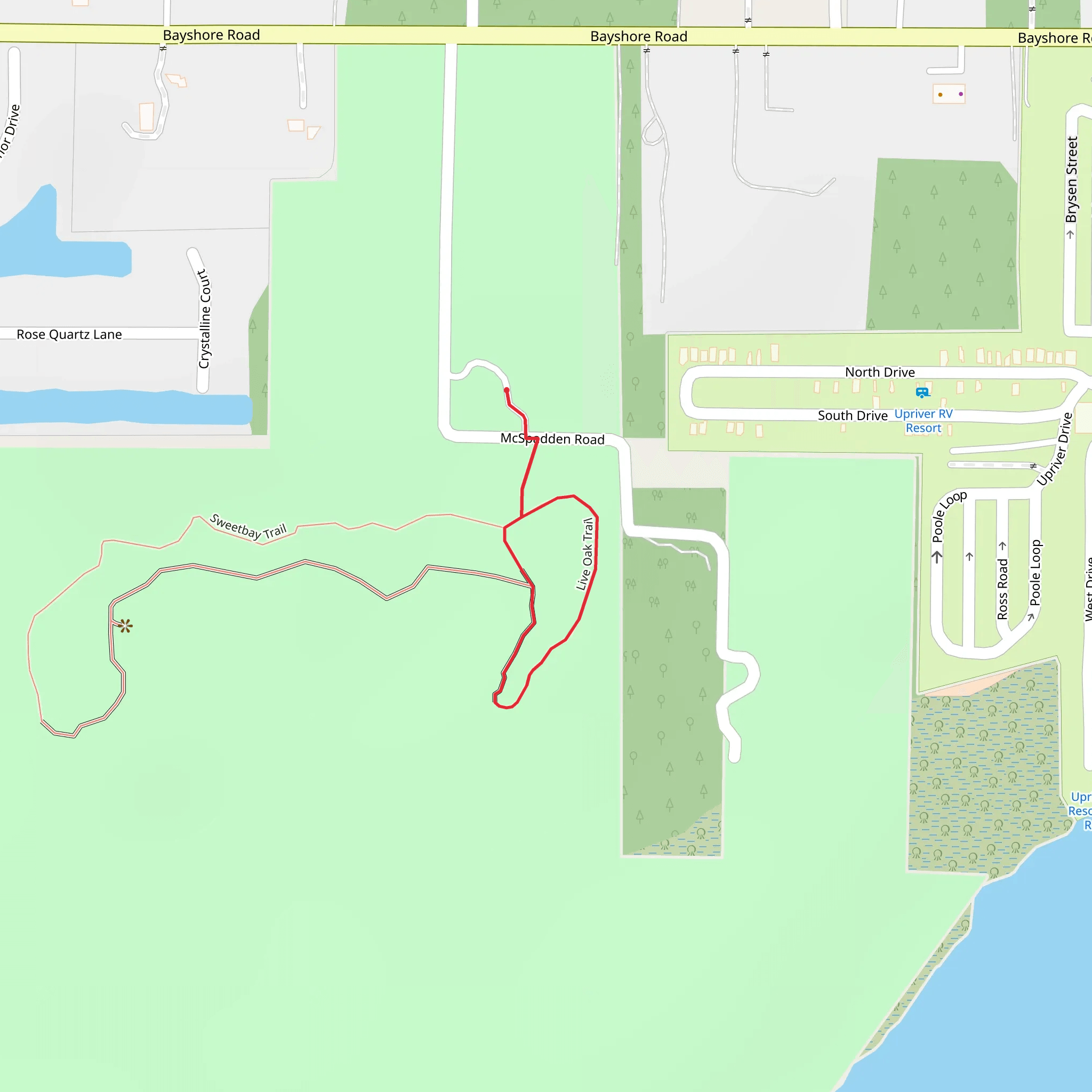 Live Oak Trail mobile static map