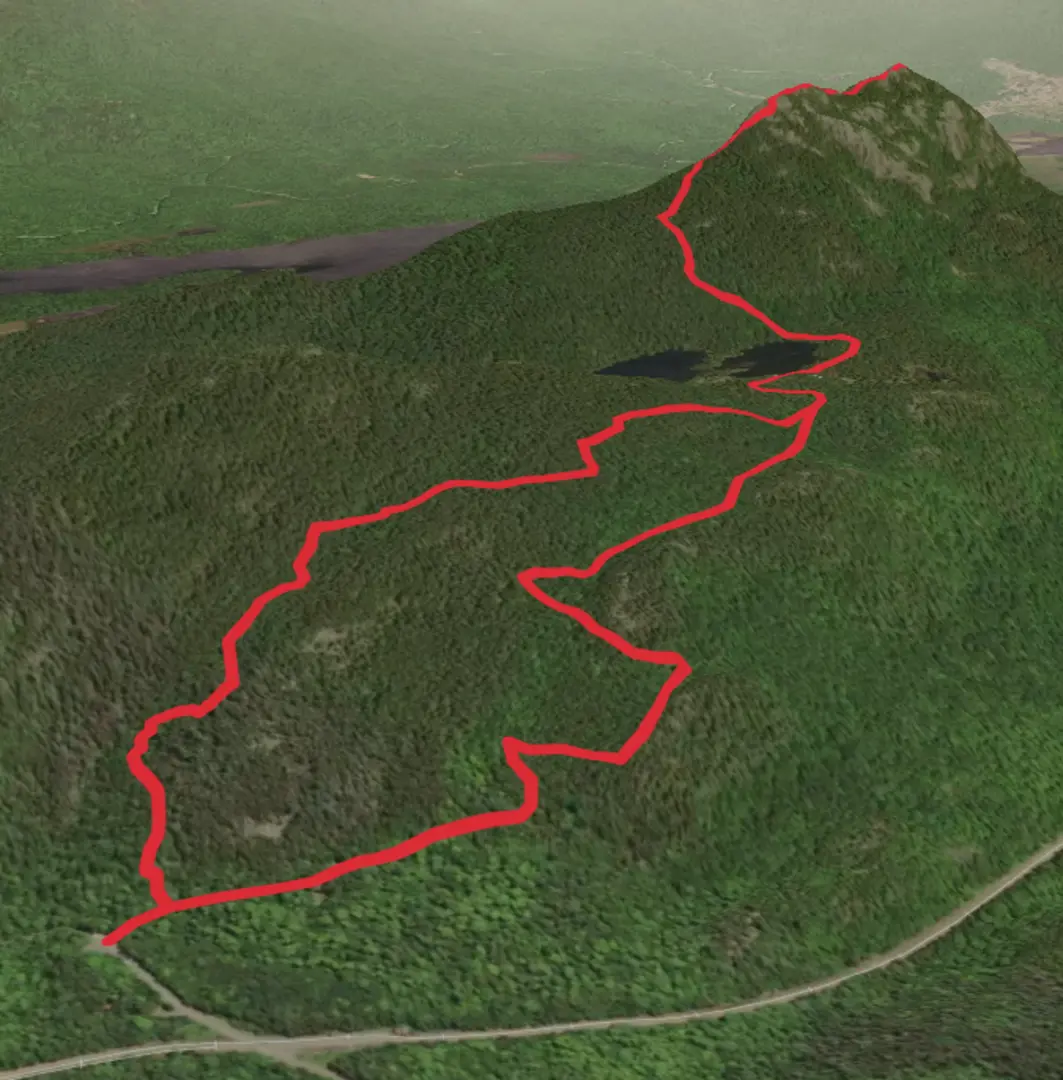 An image depicting the trail Borestone Mountain East Peak Loop and its surrounding area.