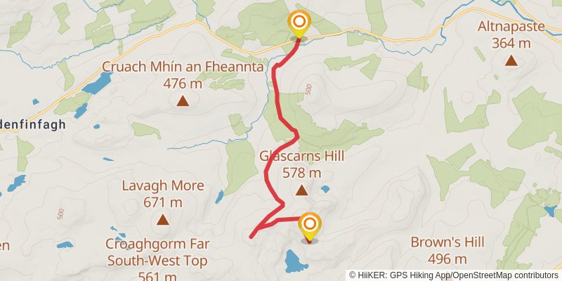 Ardnageer Mountain Loop via Croahbhane stage 2 Map