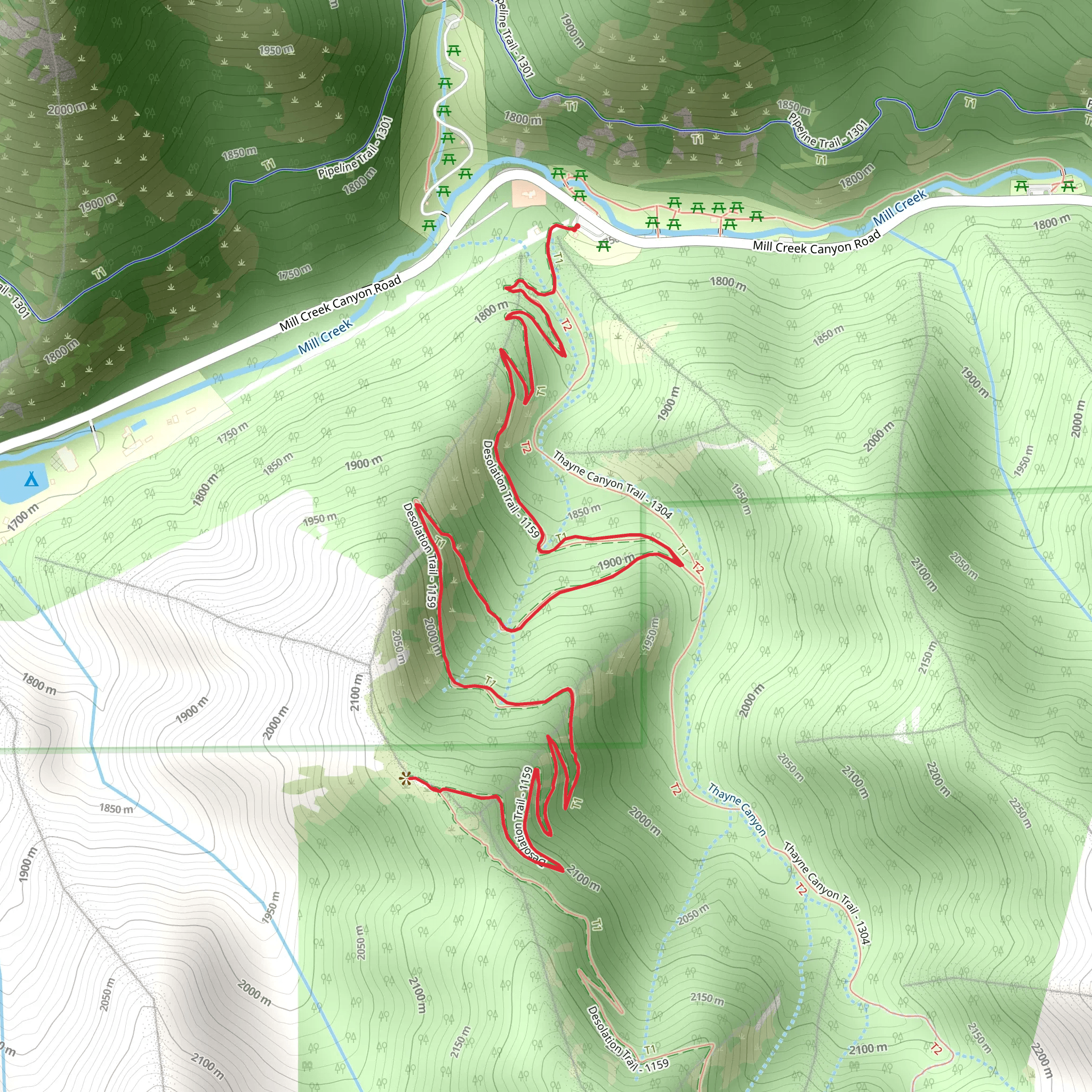 Desolation Trail and SLC Overlook mobile static map