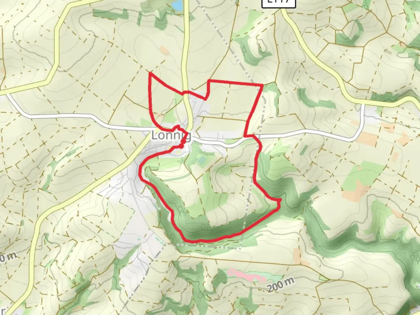 An image depicting the trail Rundwanderweg Lonnig Loop and its surrounding area.