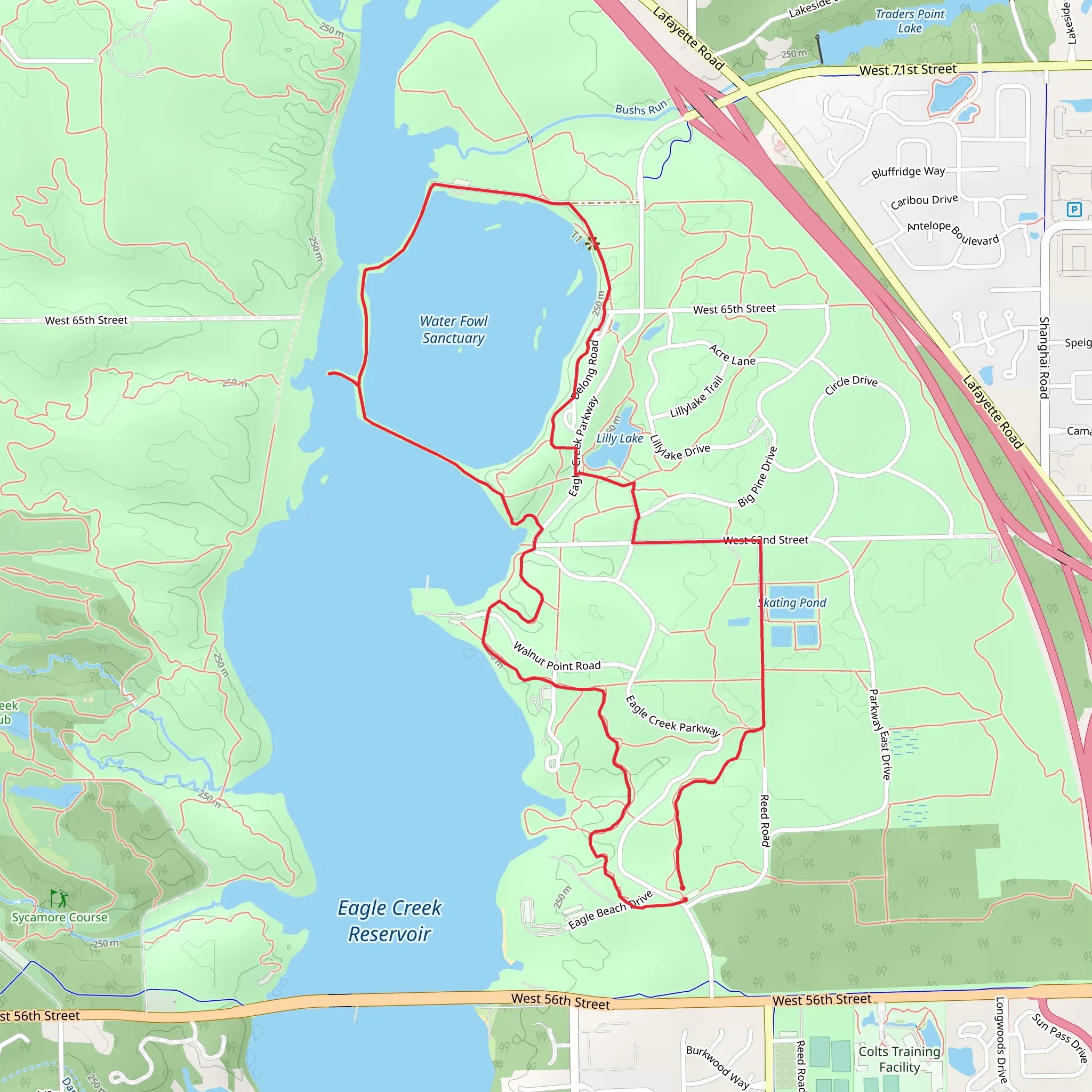 Lilly Lake, Skating Pond and Water Fowl Sanctuary Loop mobile static map