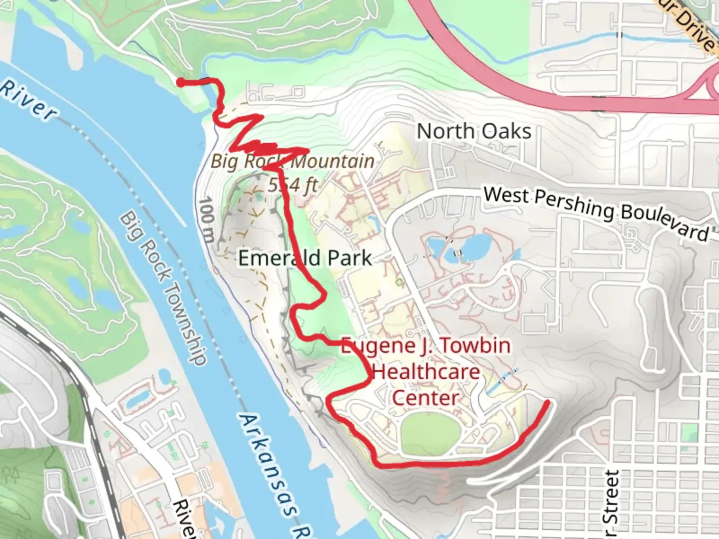 An image depicting the trail Emerald Park and Highland Trail and its surrounding area.