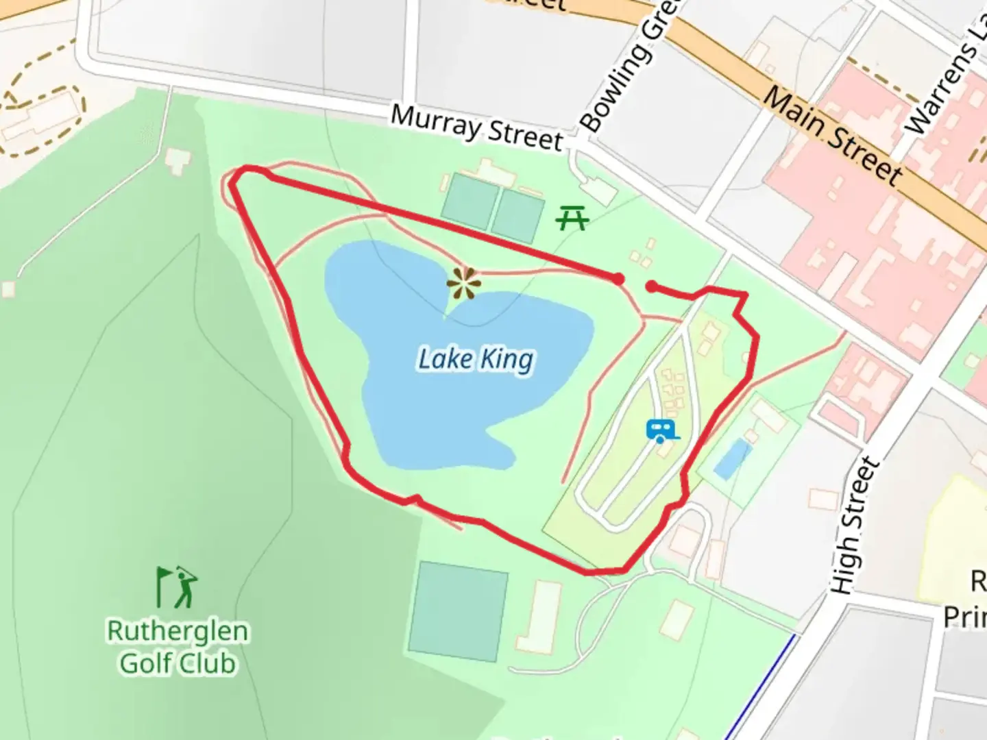 An image depicting the trail Lake King Walk and its surrounding area.