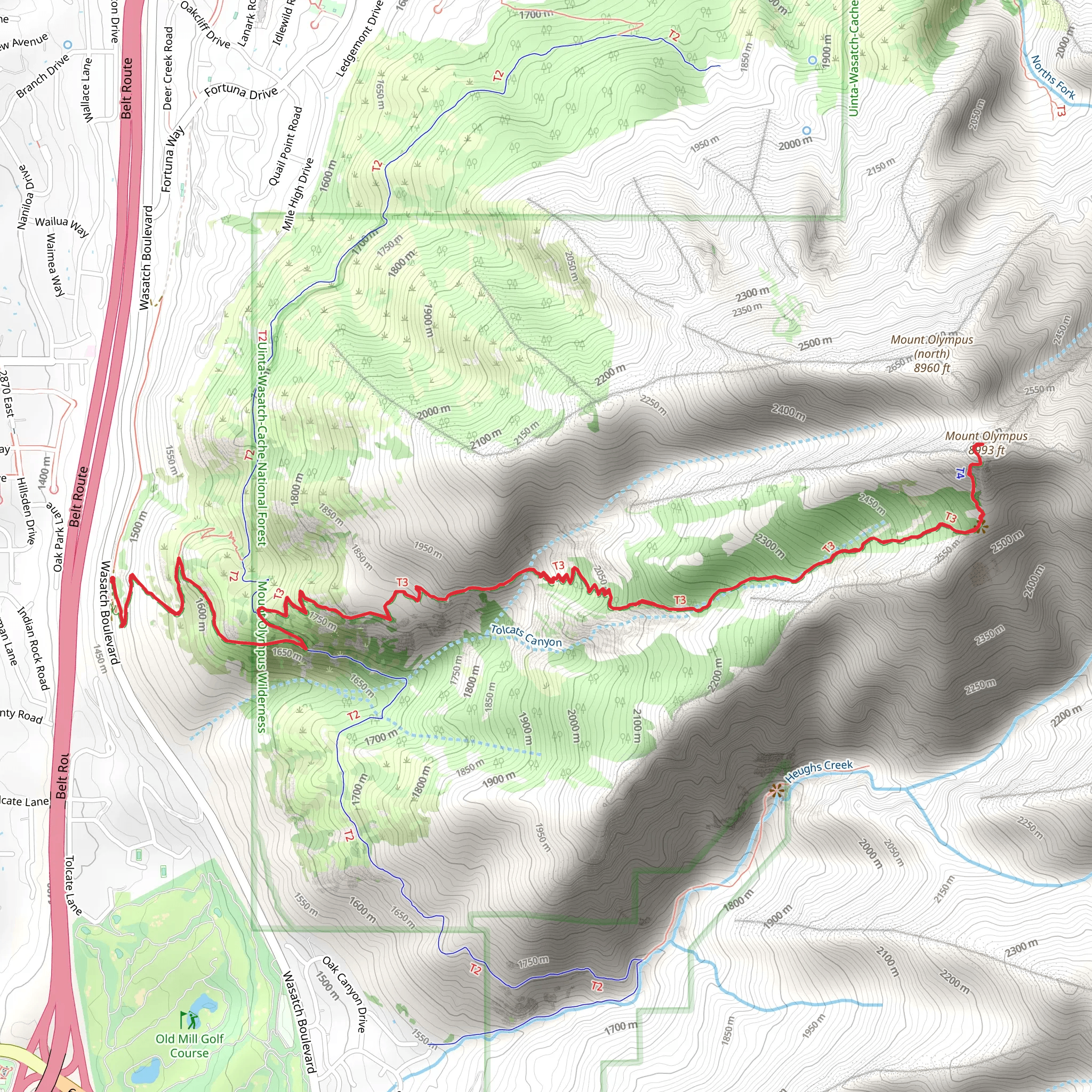 Mount Olympus Trail mobile static map