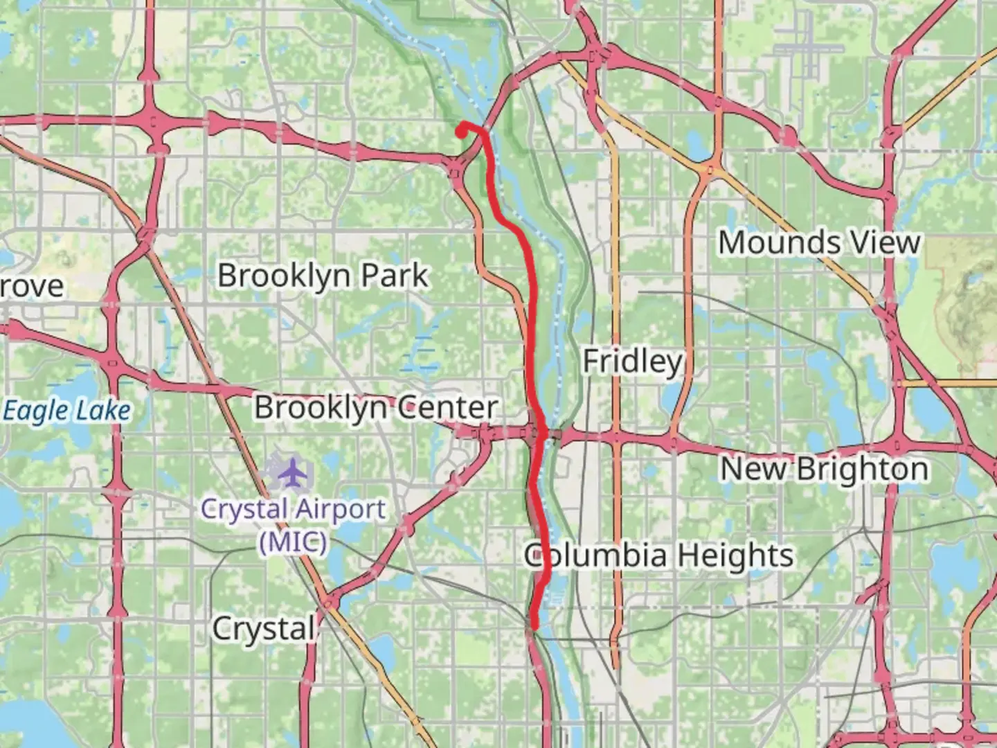 An image depicting the trail Walk along Mississippi River - Coon Rapids Dam Regional Park and its surrounding area.