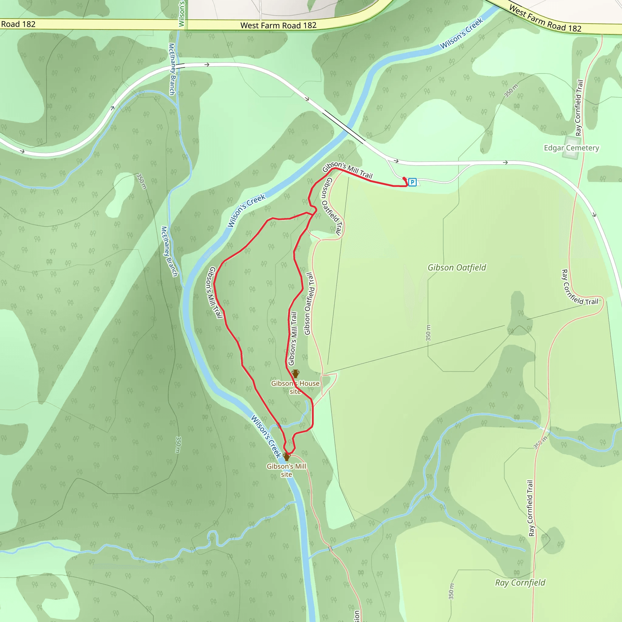 Gibson's Mill Loop Trail mobile static map