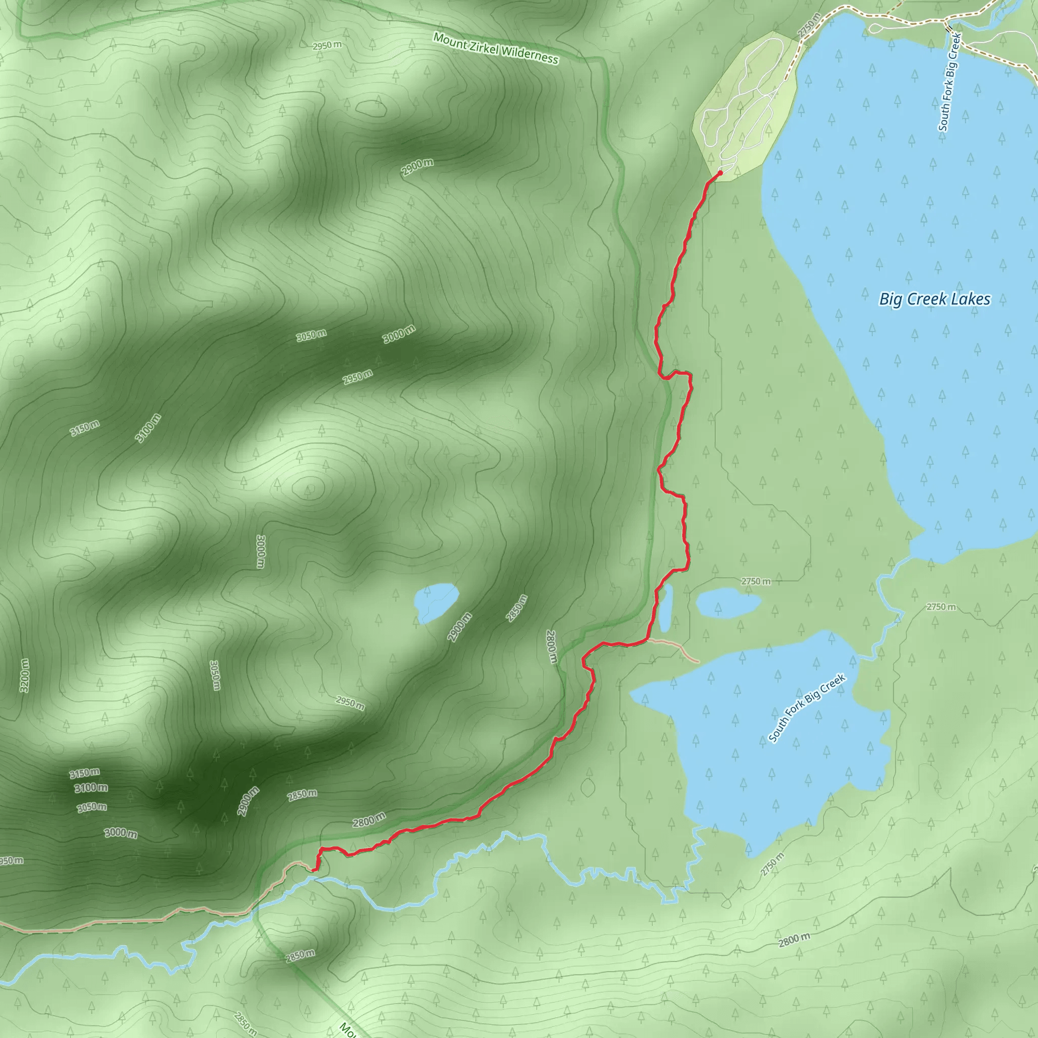 Big Creek Trail - Short mobile static map