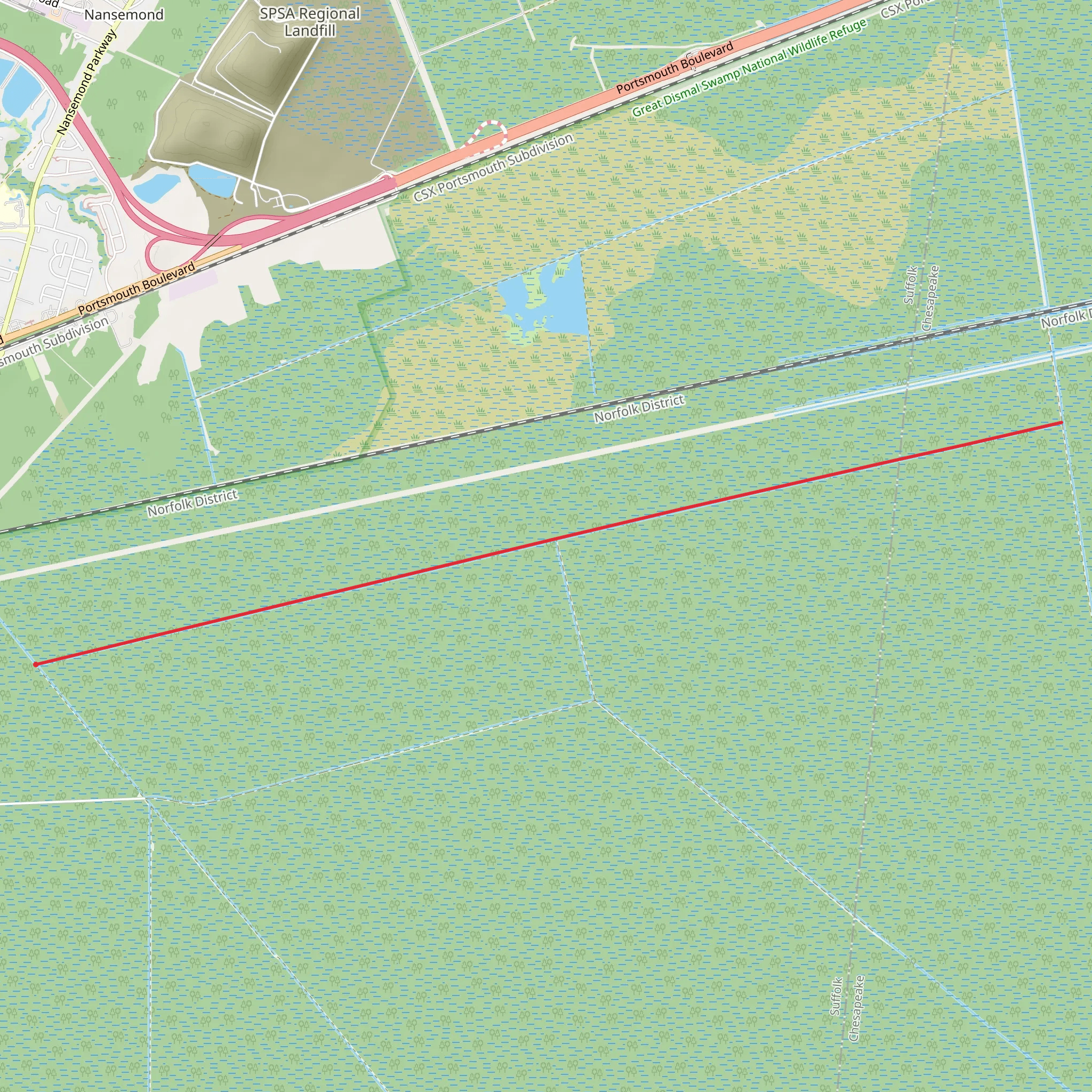 Williamson Ditch Trail mobile static map