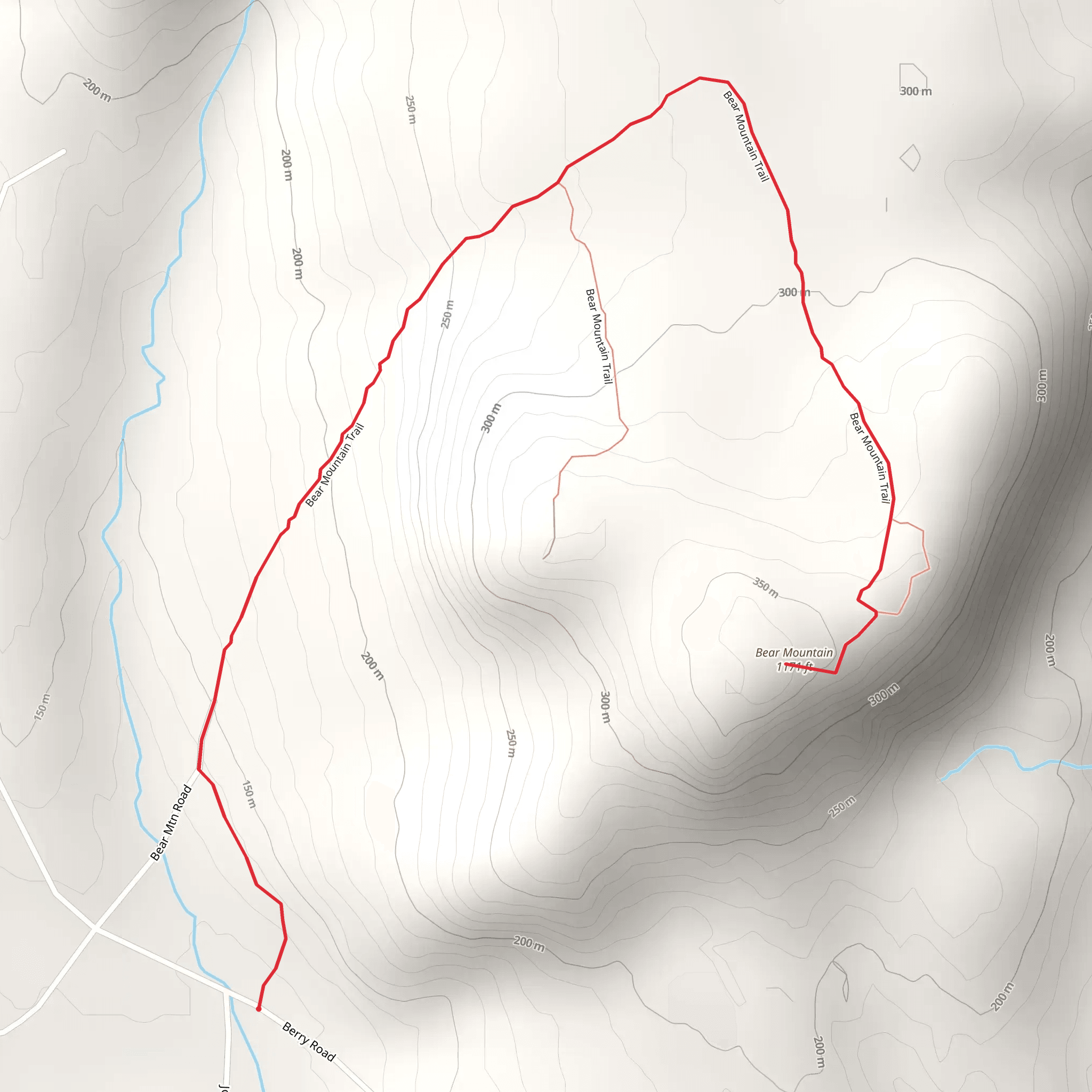 Bear Mountain Trail via Berry Road mobile static map
