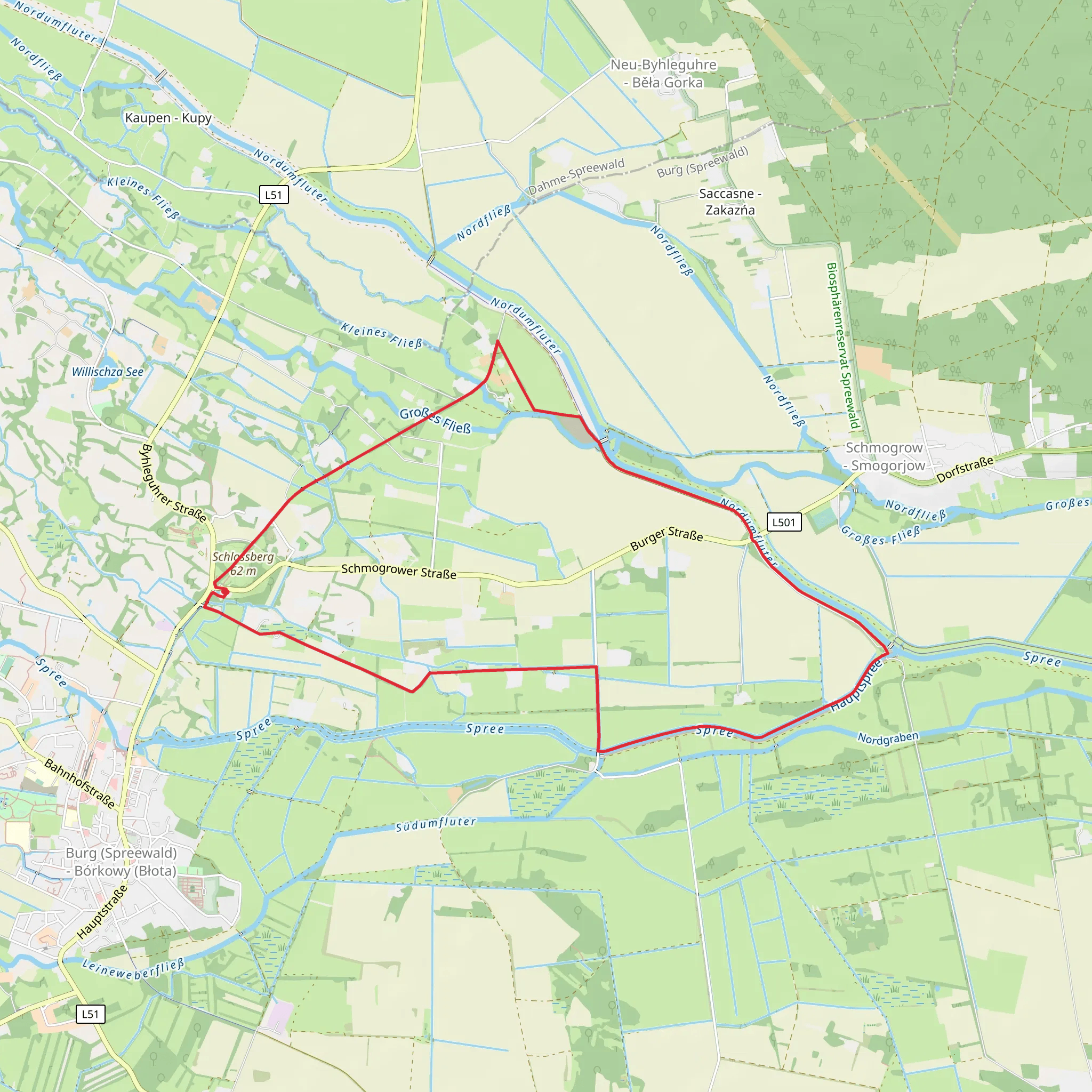 Spree via Rundwanderweg Kauper mobile static map