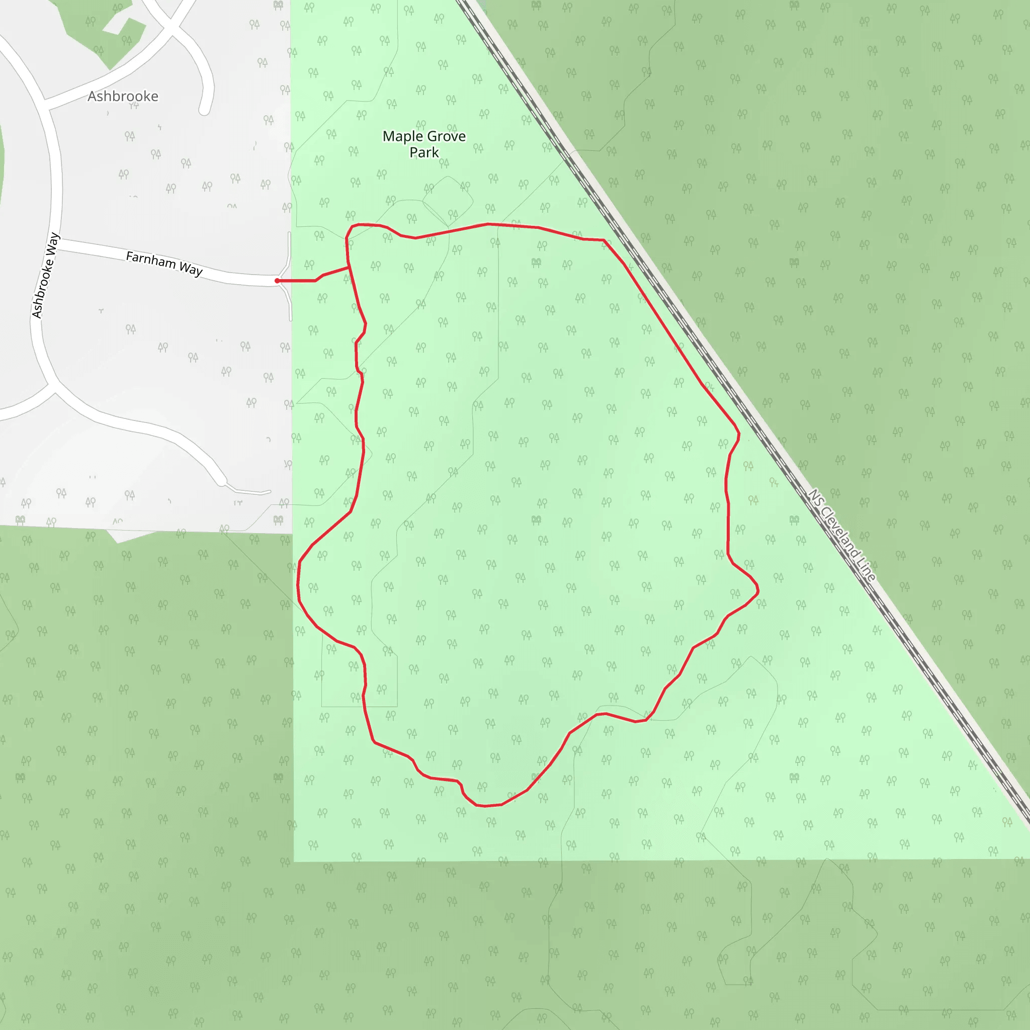 Maple Grove Park Loop mobile static map