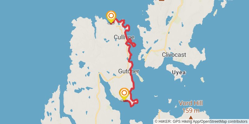 Coastal Walk of Shetland - Yell stage 5 Map