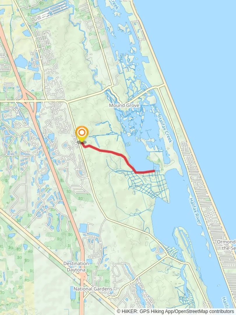 An image depicting the trail Jones Island Road Out and Back and its surrounding area.