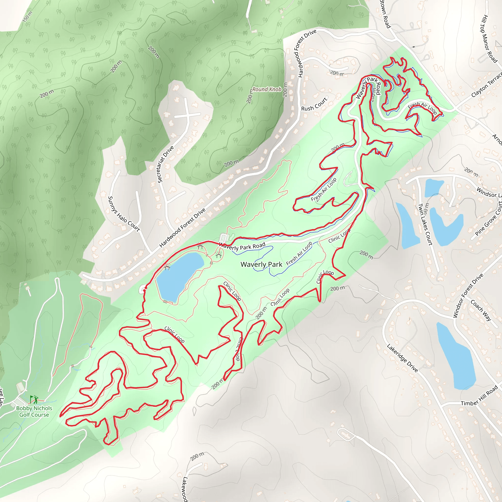 Fresh Air, Clinic and Twisted Bends Loop mobile static map