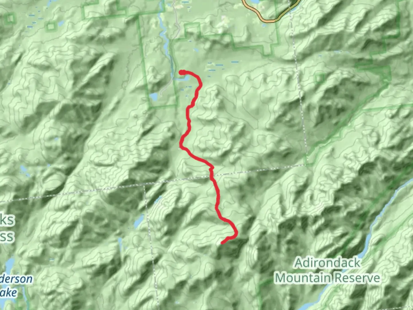 An image depicting the trail Mount Marcy via Marcy Dam Truck Trail and its surrounding area.
