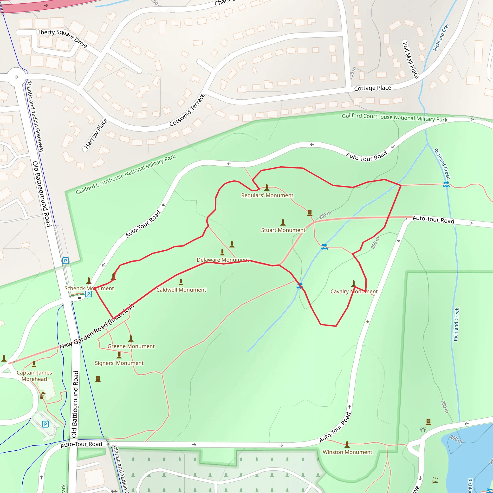 Guilford Courthouse National Military Park Loop mobile static map