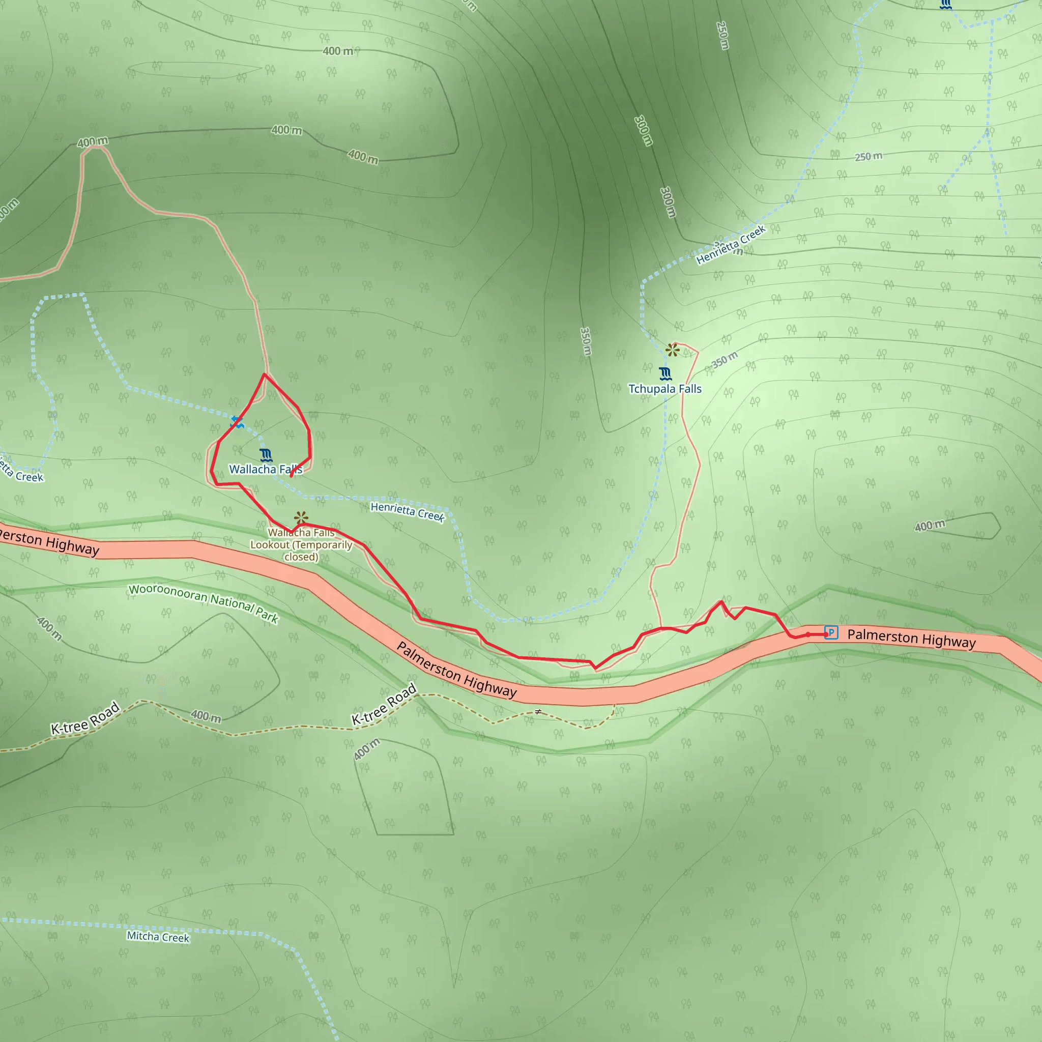 Wallicher Falls Track mobile static map