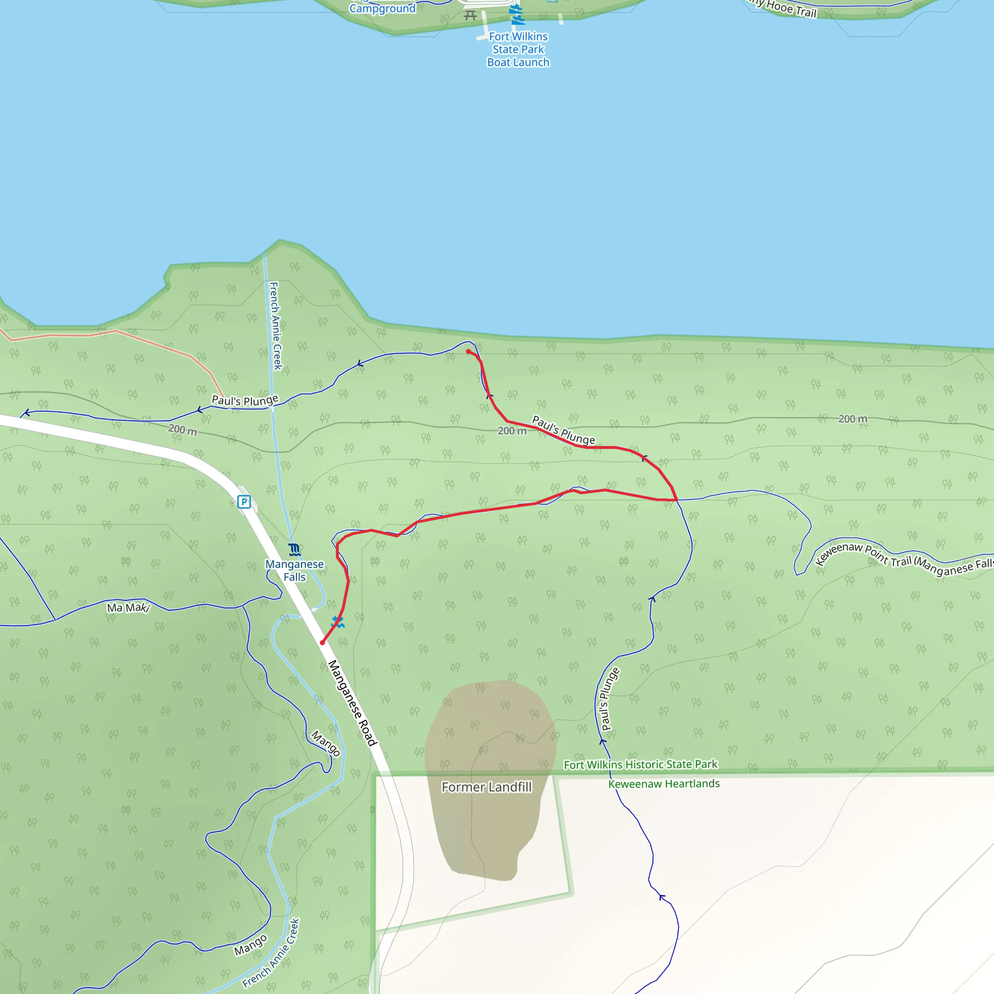 Keewenaw Point Trail mobile static map