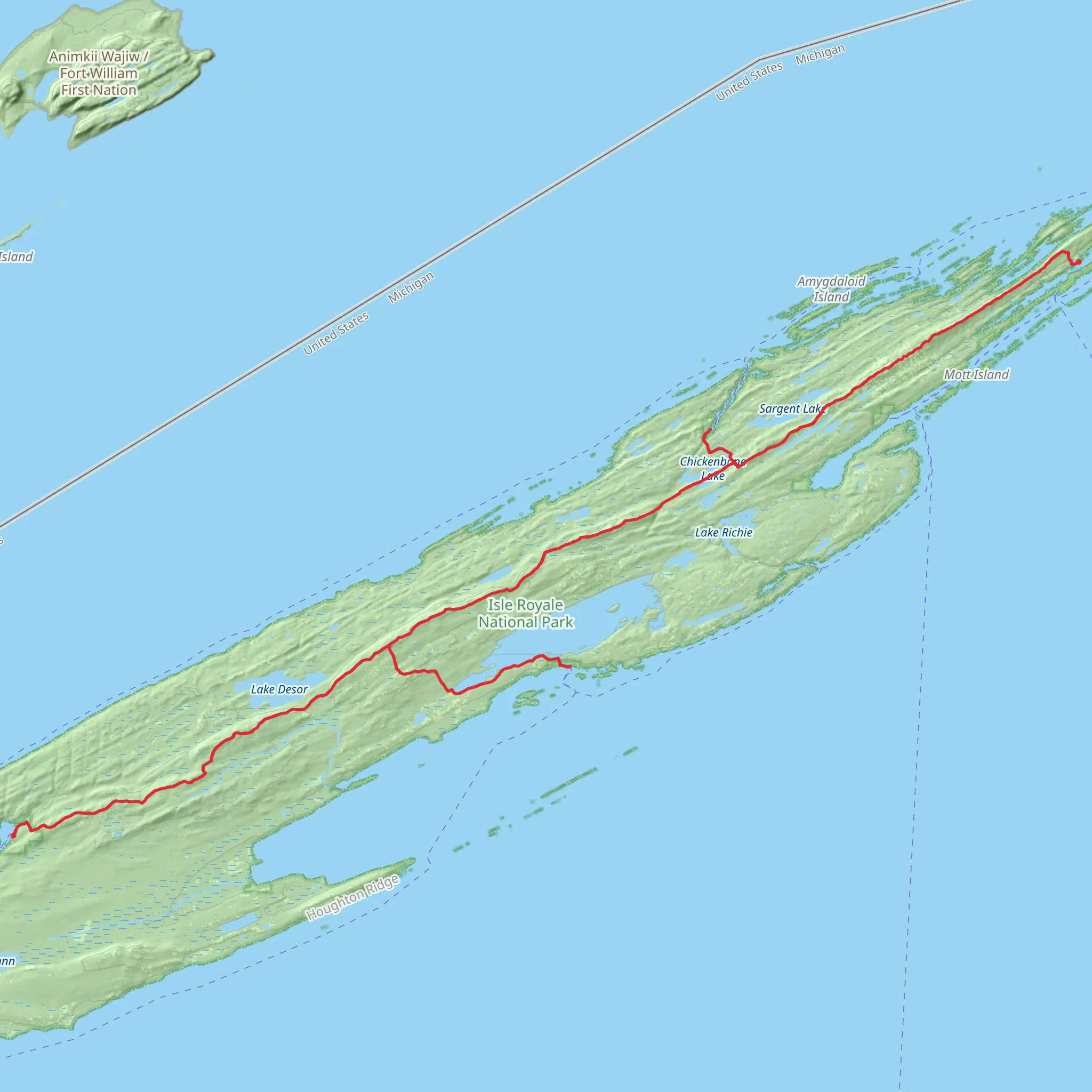 Greenstone Ridge Trail mobile static map