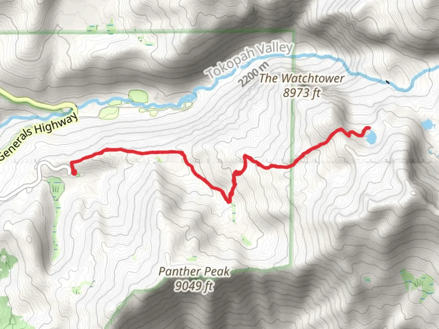 An image depicting the trail Heather Lake via Lakes Trail and its surrounding area.
