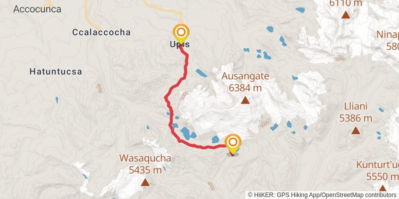 Ausangate Trek stage 2 Map