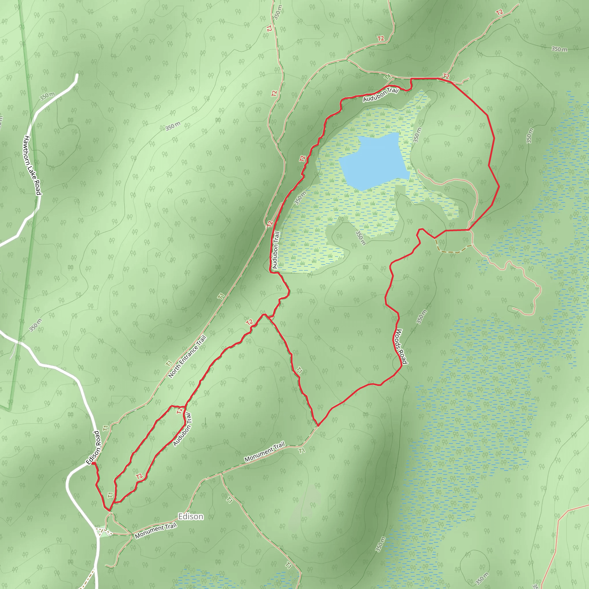 Audubon Trail Loop mobile static map