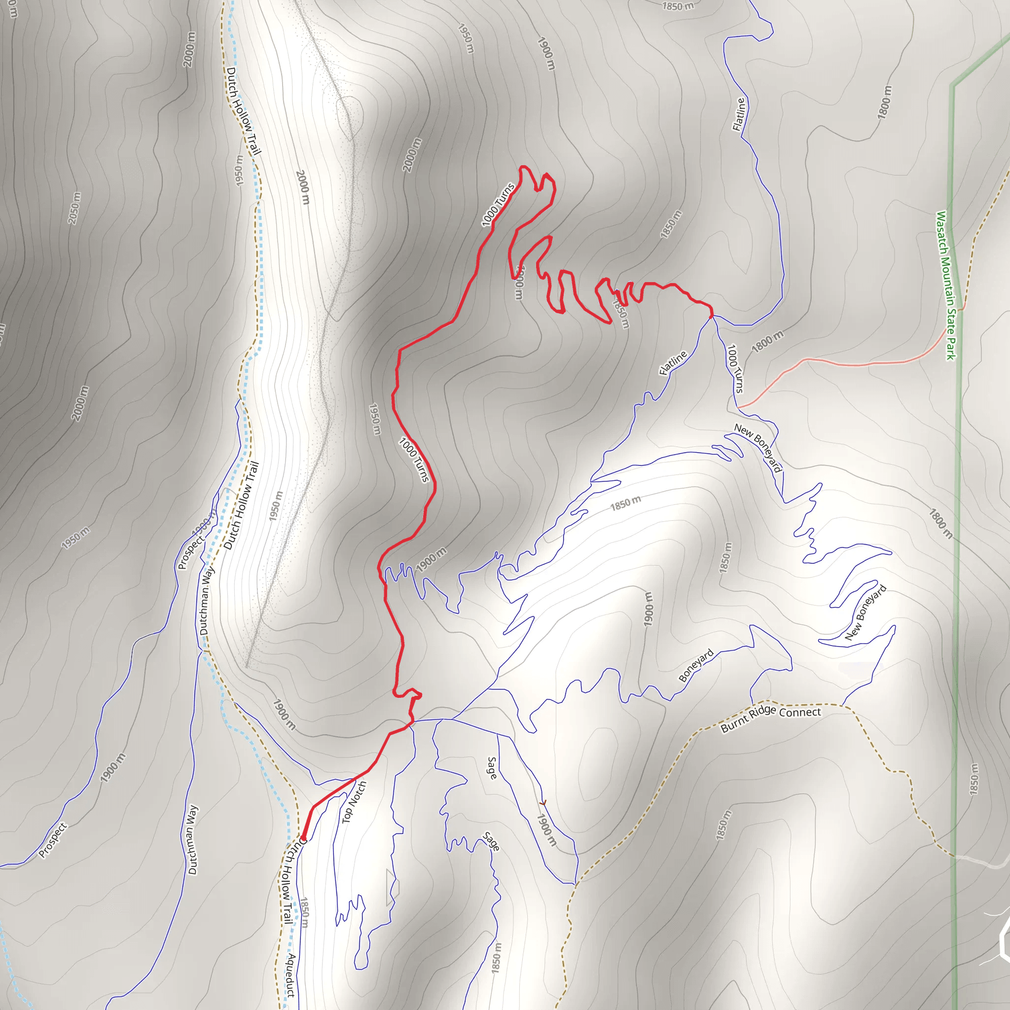 Gobblers gulch and 1000 Turns Walk mobile static map