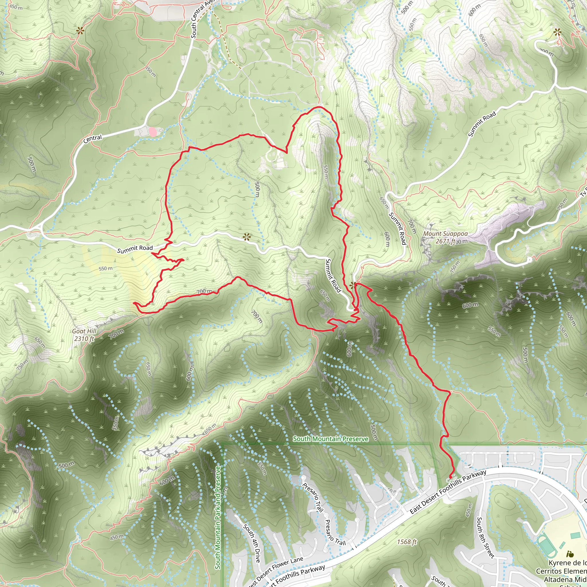 National, Las Lomitas and Kiwanis Loop Trail mobile static map