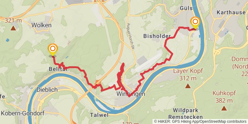 RheinBurgenWeg stage 5 Map