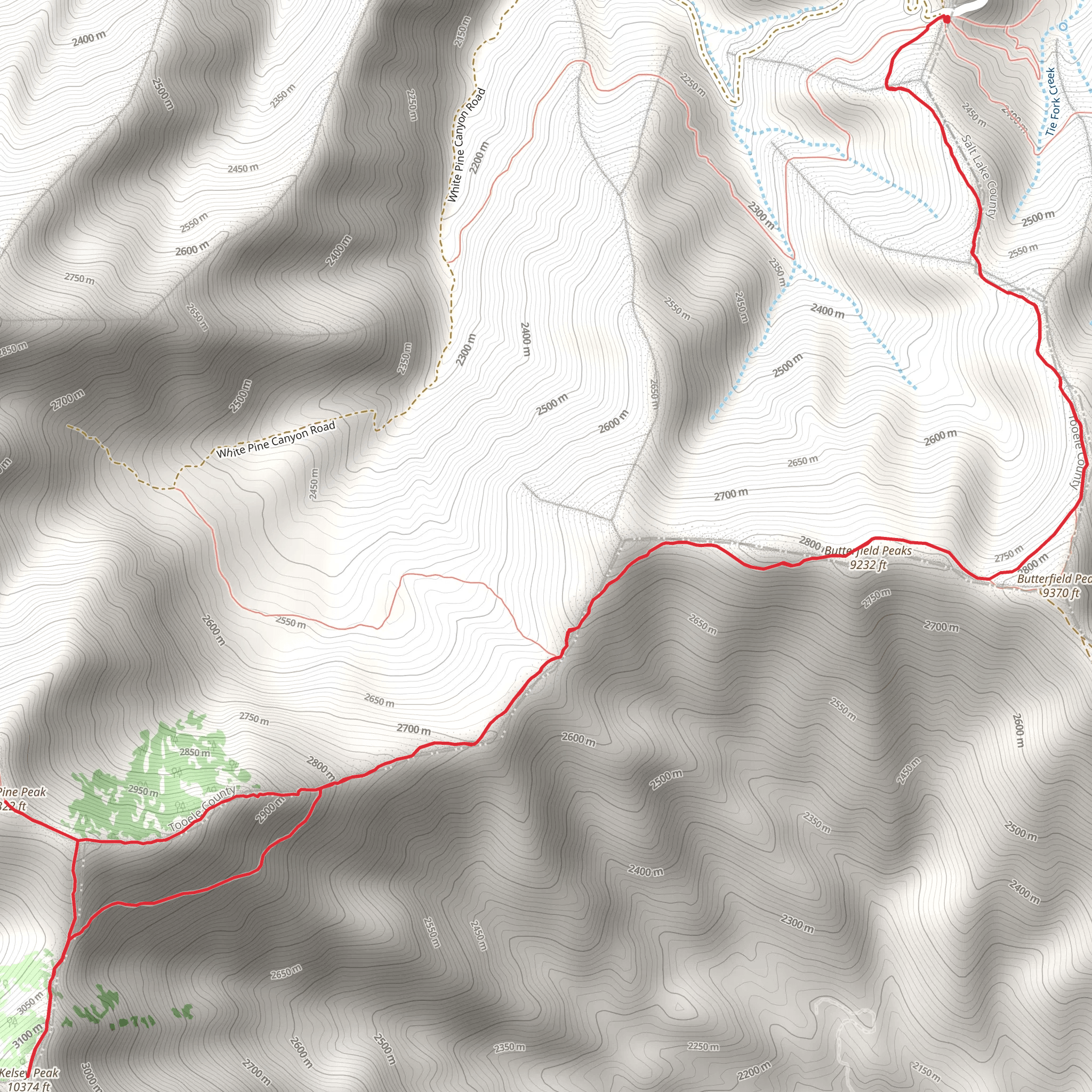 Kelsey Peak and White Pine Peak mobile static map