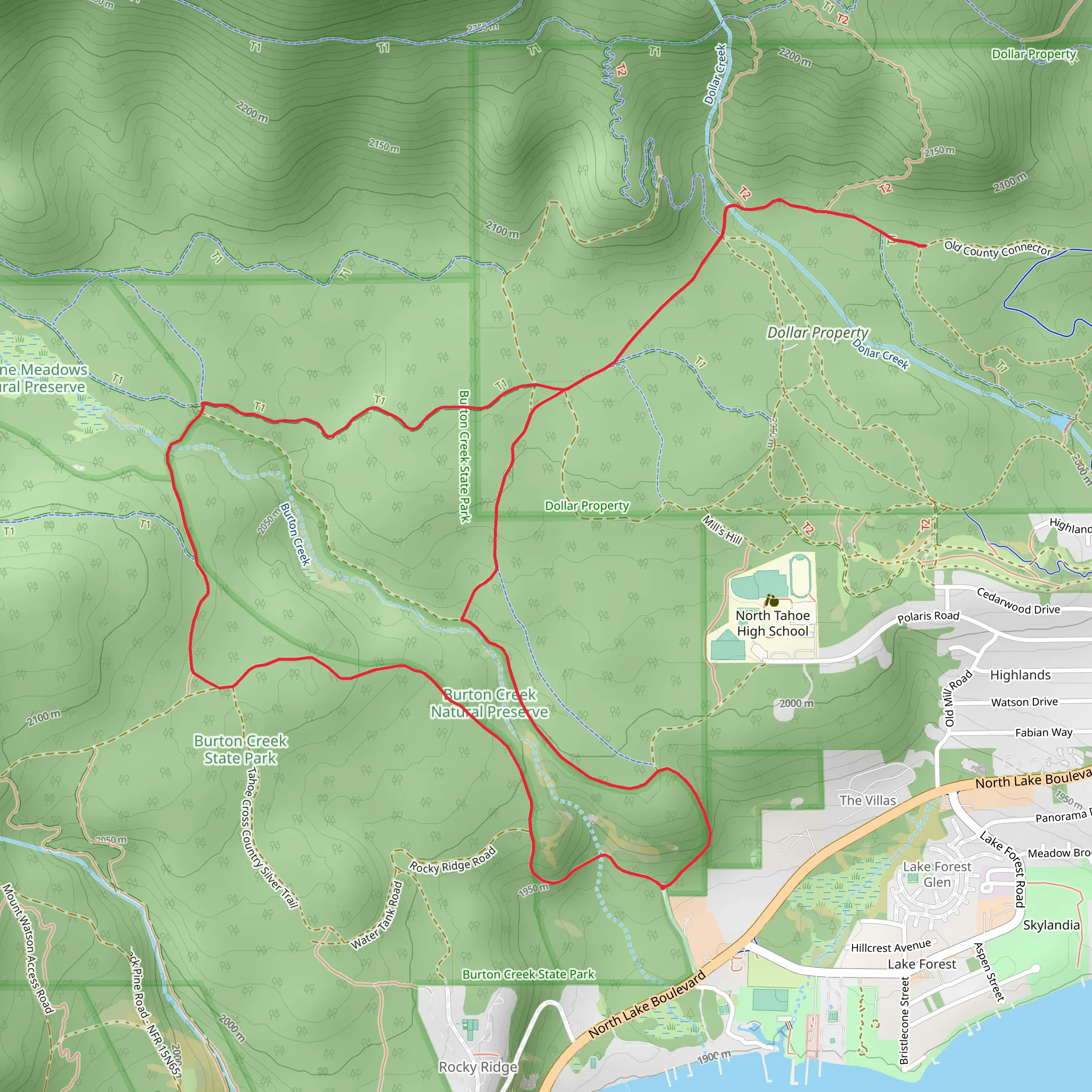 Purple, Blue and Red Loop mobile static map