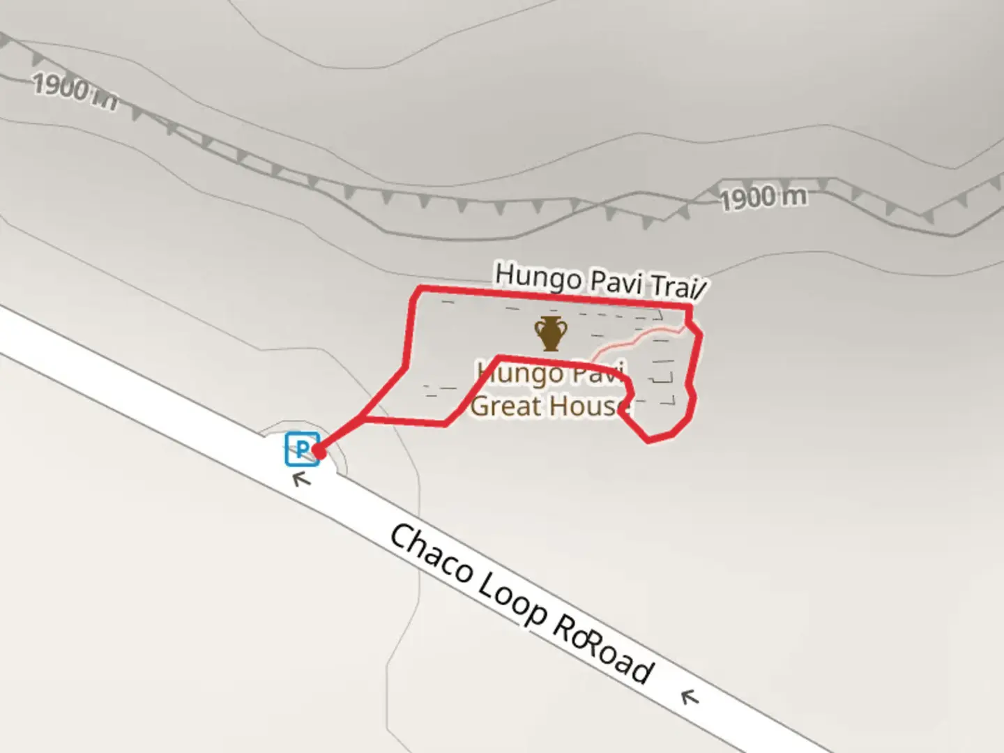 An image depicting the trail Hungo Pavi Loop Trail and its surrounding area.