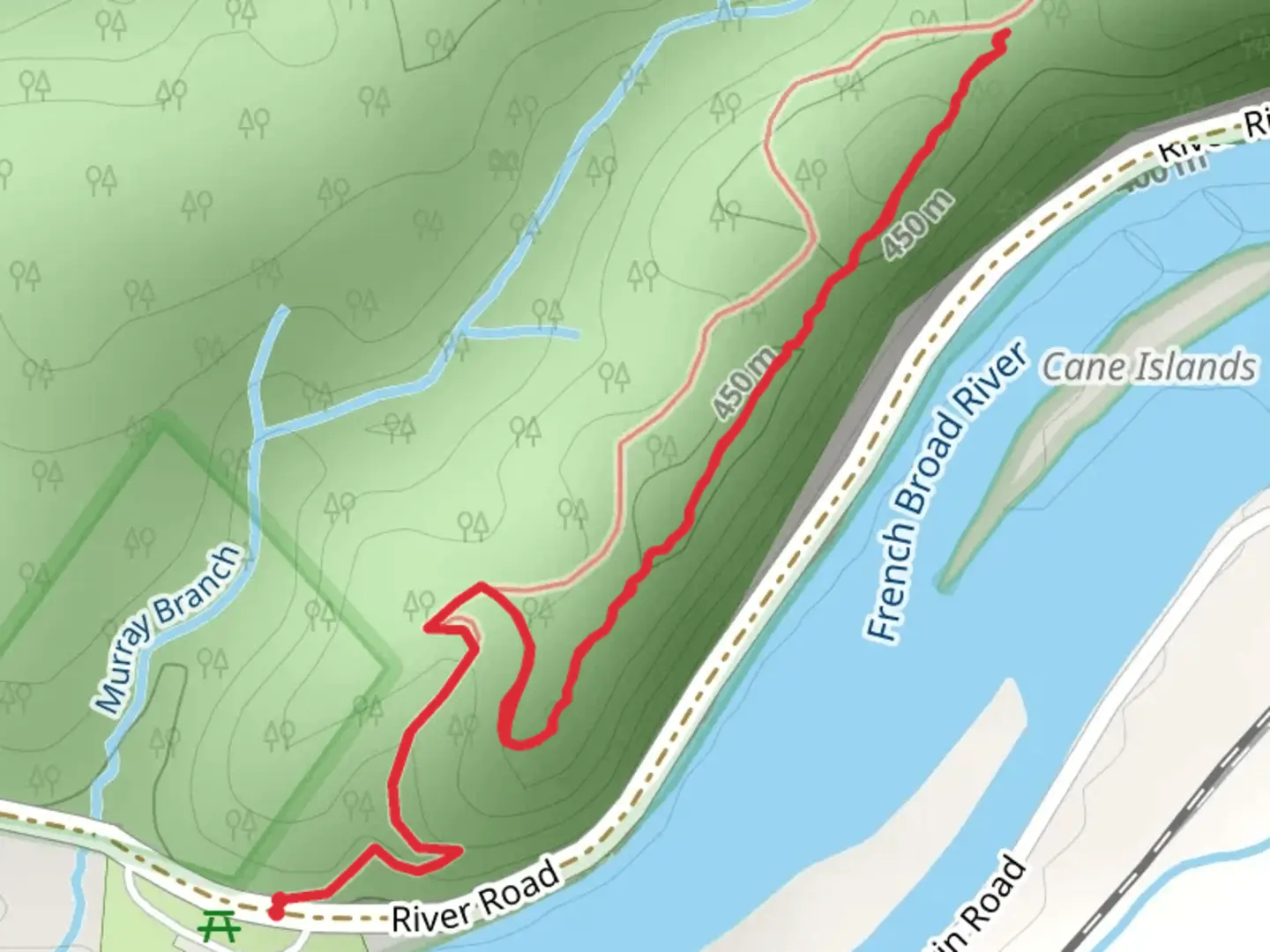 An image depicting the trail River Ridge Loop Trail and its surrounding area.