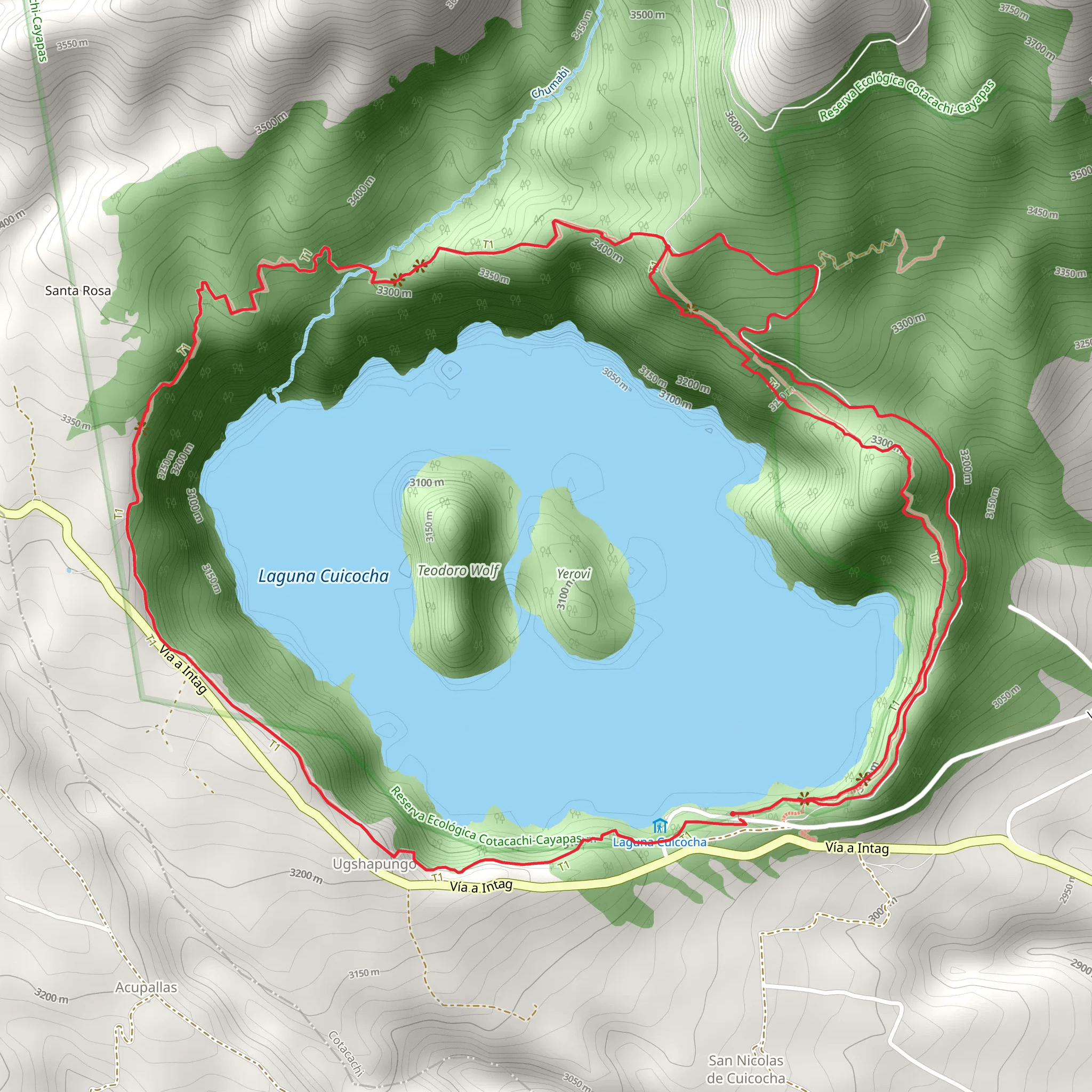 Laguna Cuicocha Trek mobile static map