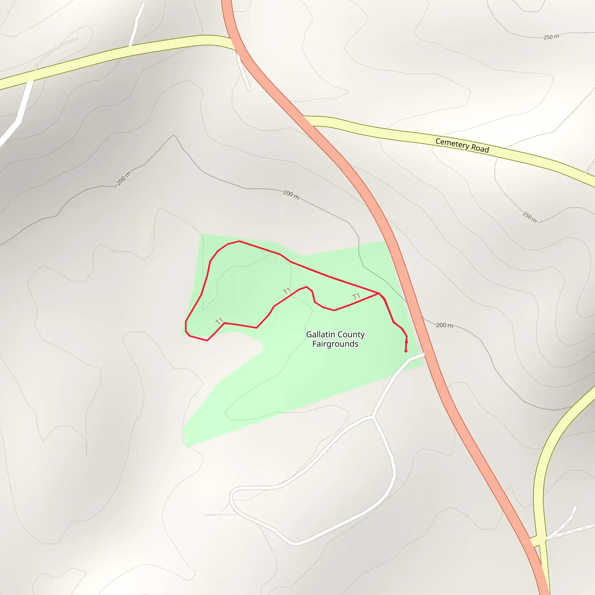 Gallatin County Fairgrounds Loop mobile static map