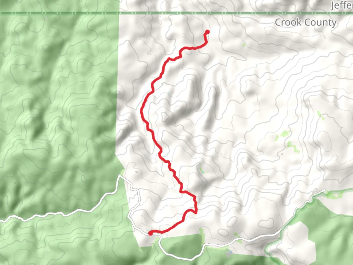 An image depicting the trail Potlid Trail and its surrounding area.