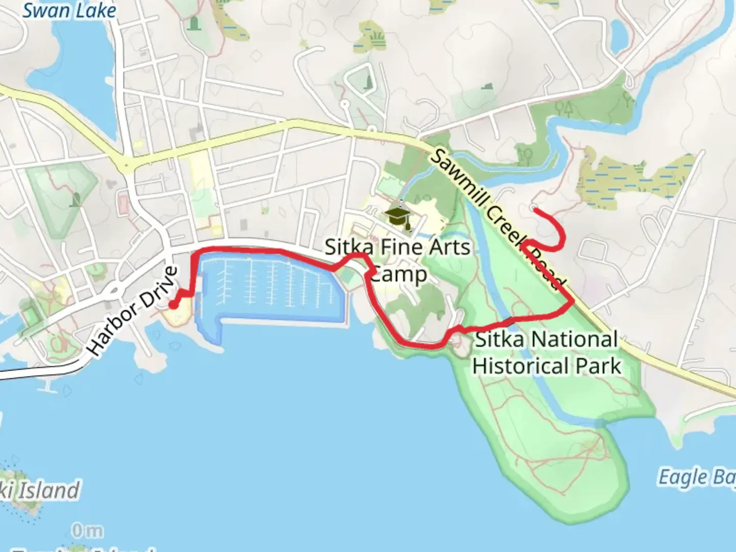 An image depicting the trail Totem Park and Sea Walk and its surrounding area.