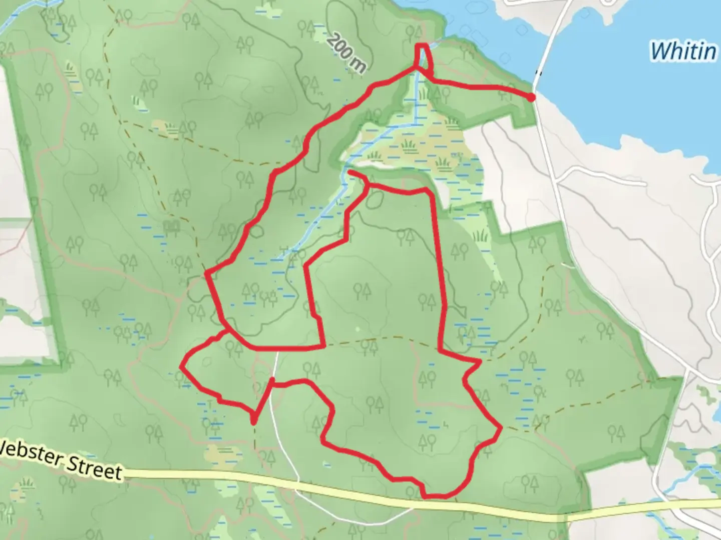 An image depicting the trail Streeter Trail and its surrounding area.