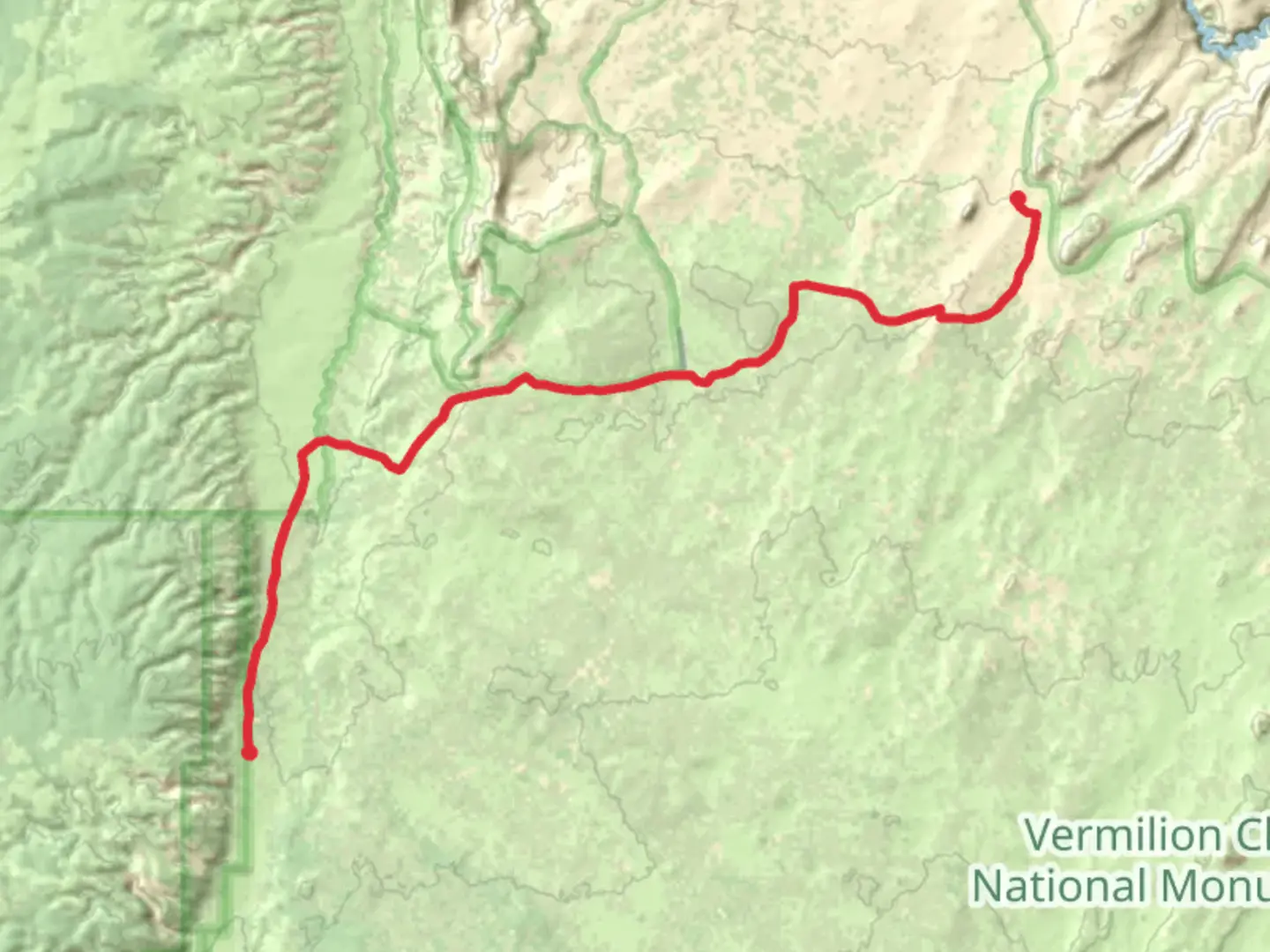 An image depicting the trail House Rock Road Point to Point and its surrounding area.