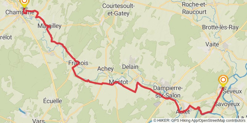 Via Francigena - France stage 41 Map