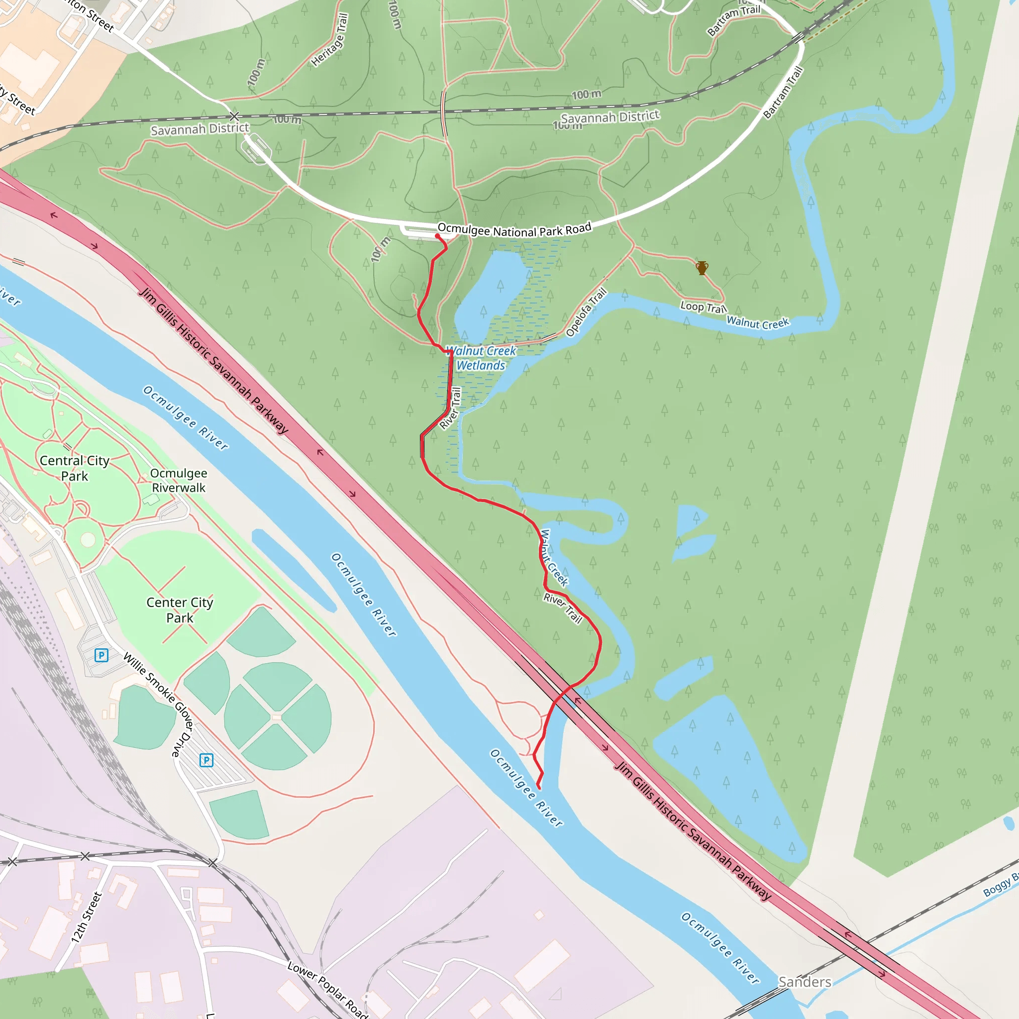 Ocmulgee Riverwalk mobile static map