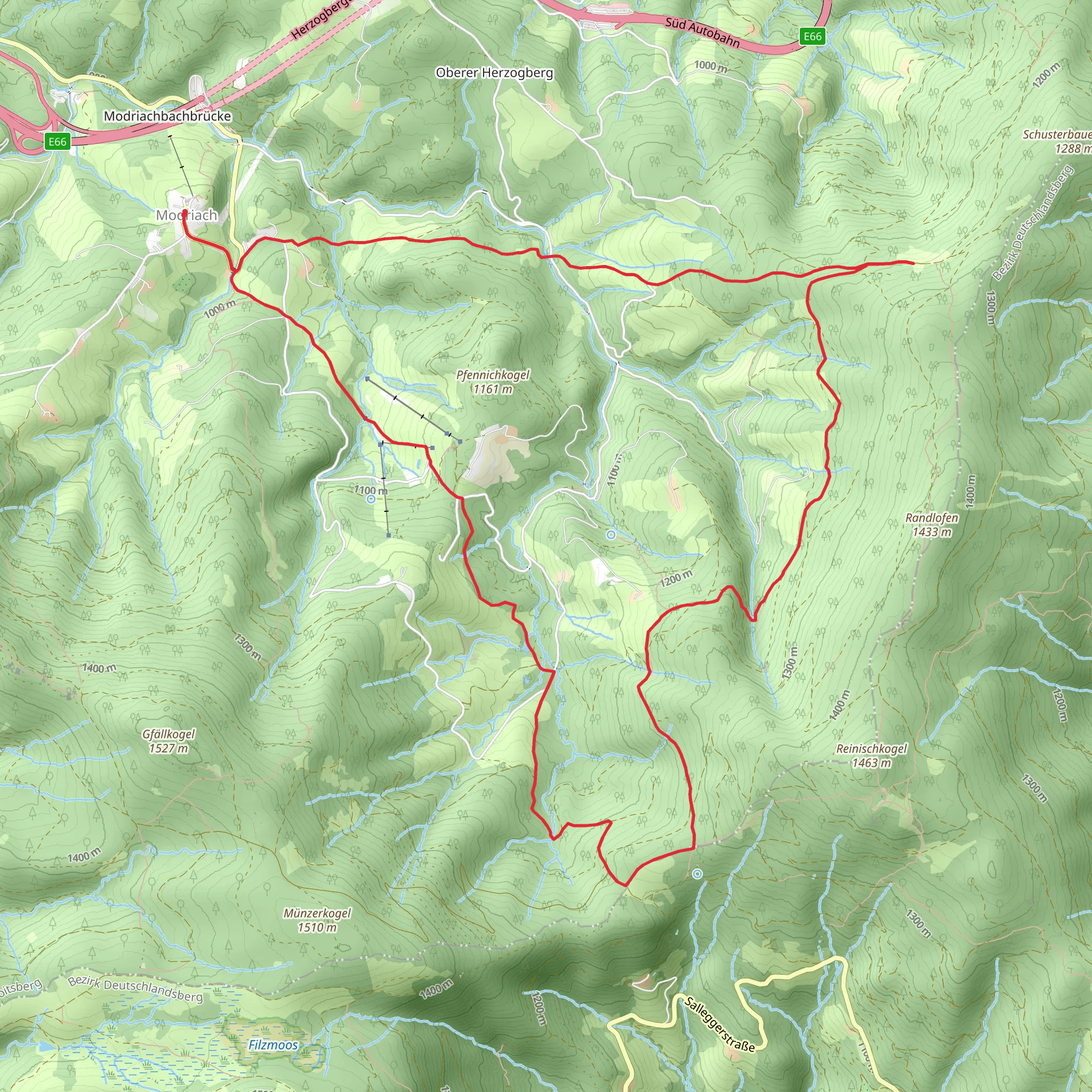 Modriacher Höhenweg mobile static map