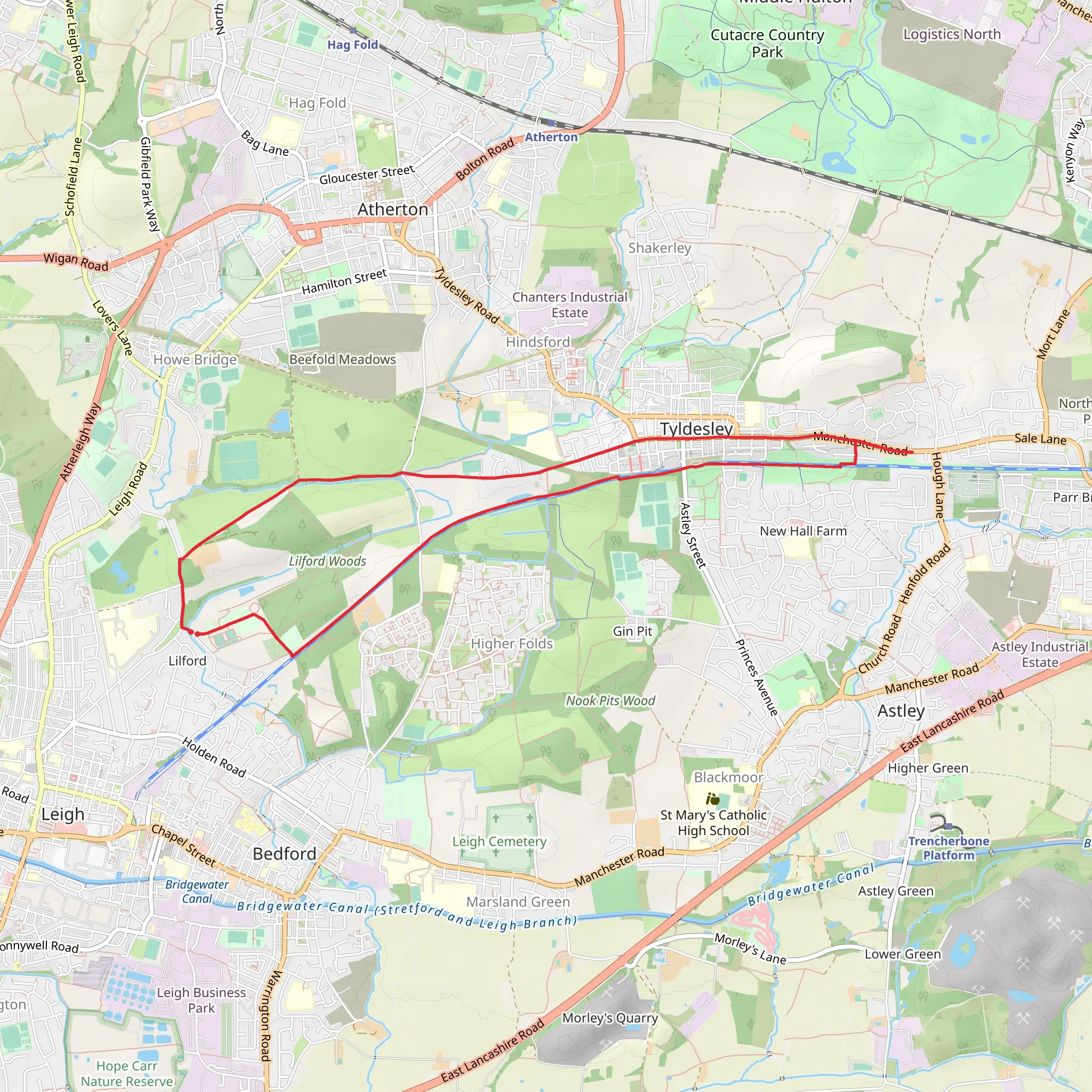 Lilford Woods Loop mobile static map