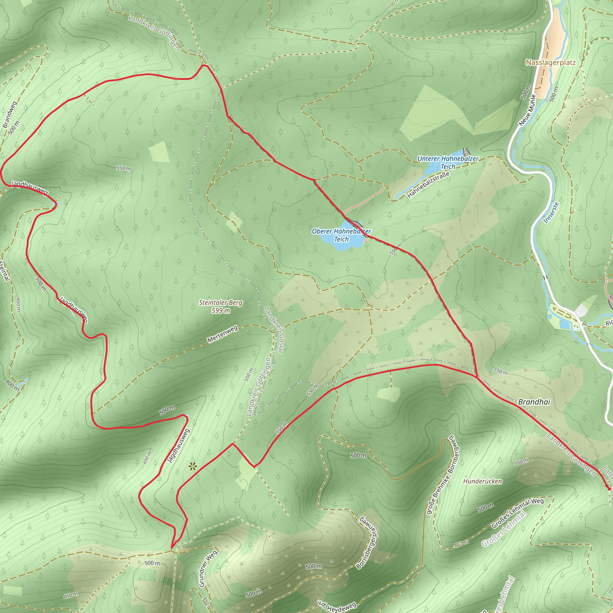 Oberer Hahnebalzer Teich, Kaysereiche and Gr Leimental Loop mobile static map